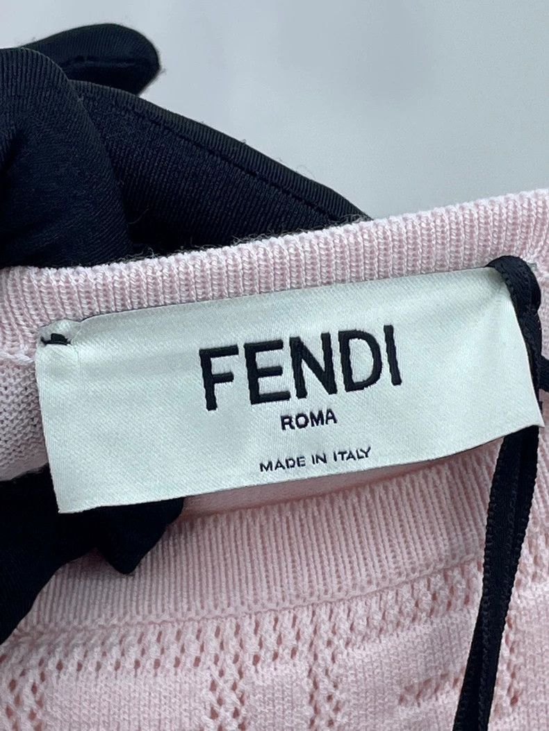 Fendi Fendi Pink Knit Logo Cami Dress Size US 40 / EU 56 - 5 Thumbnail