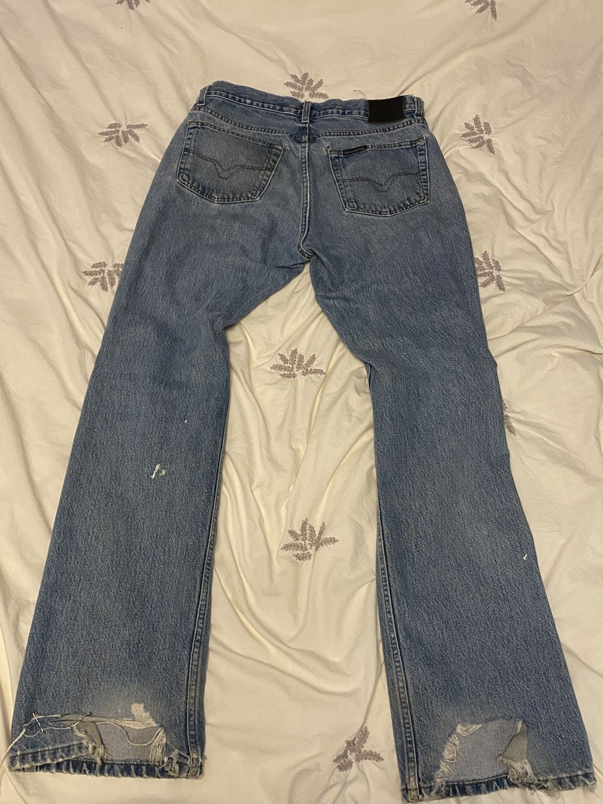 Harley Davidson × Vintage Vintage Harley Davidson Straight Leg Distressed Denim Size US 33 - 11 Thumbnail