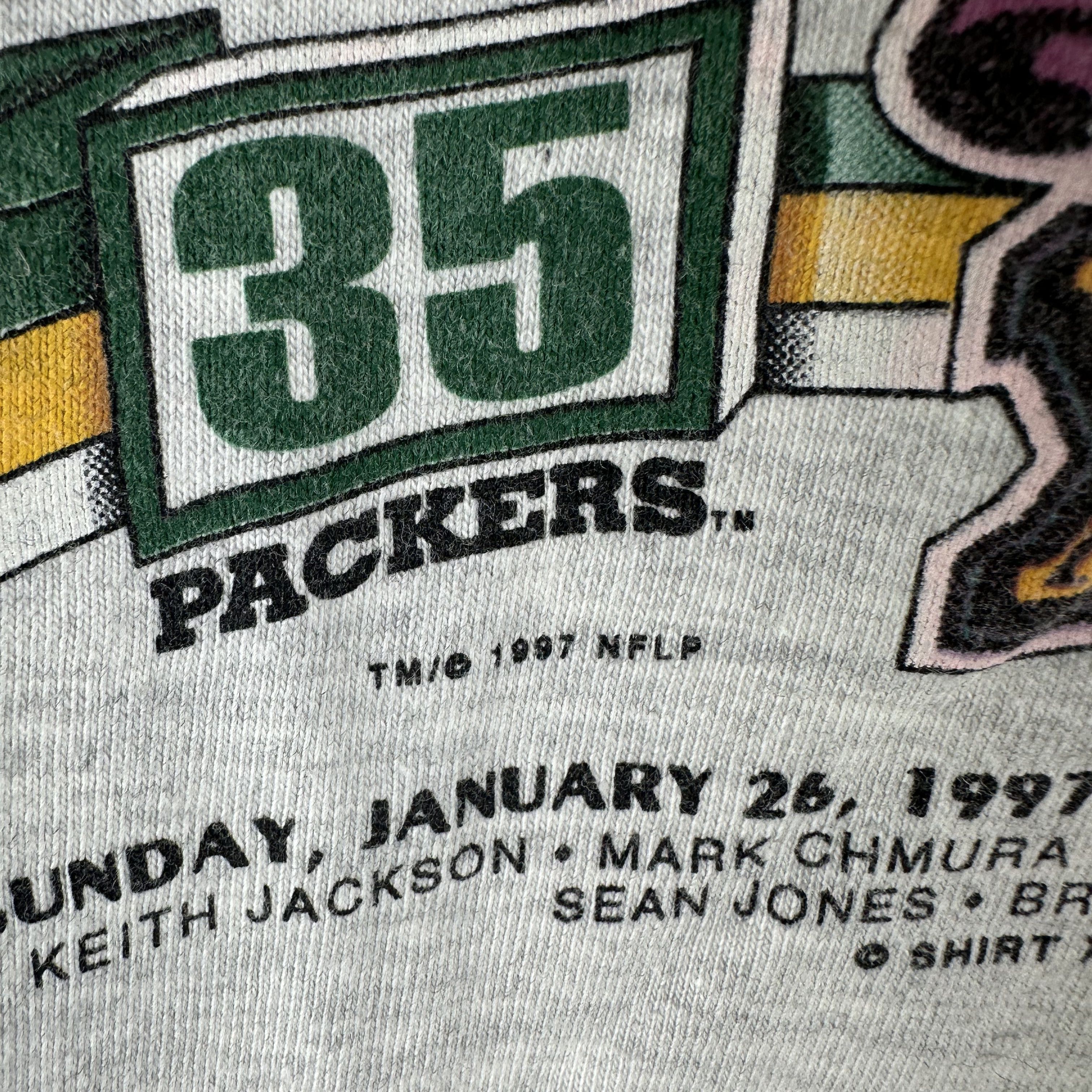 Vintage 1997 GreenBay Packers NFL SuperBowl Champions Caricature Tee Size US XXL / EU 58 / 5 - 4 Thumbnail