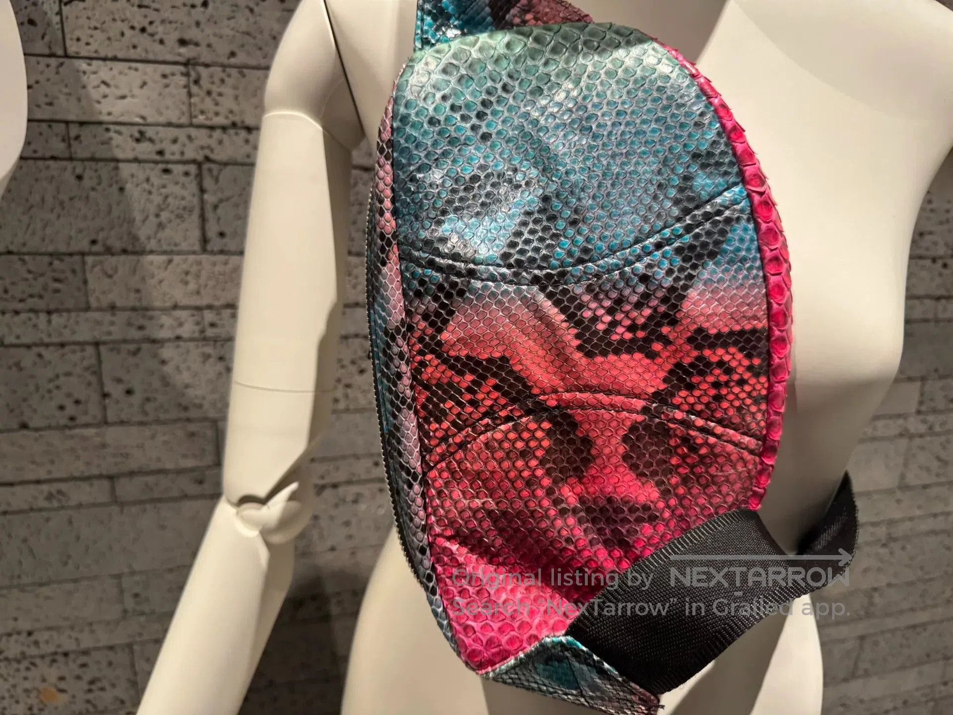 Junya Watanabe python leather waist bag with vivid print. Size ONE SIZE - 4 Thumbnail