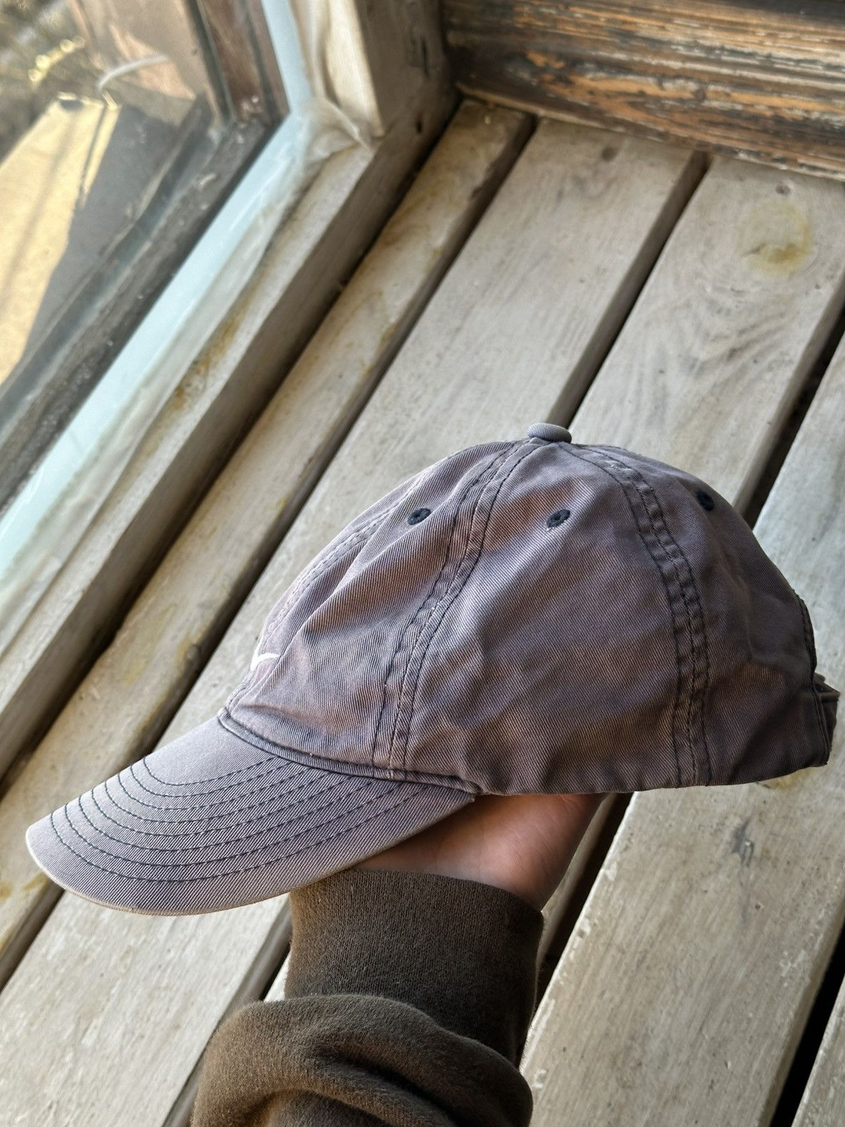 Nike × Vintage ARCHIVE nike vintage Y2K cap distressed beige thrashed 90s Size ONE SIZE - 4 Thumbnail