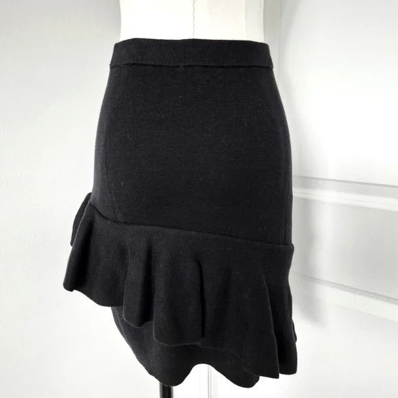 Sandro Cotton Ruffle Knit Skirt Fall Party Gift Spring Summer Size 26" / US 2 / IT 38 - 6 Thumbnail
