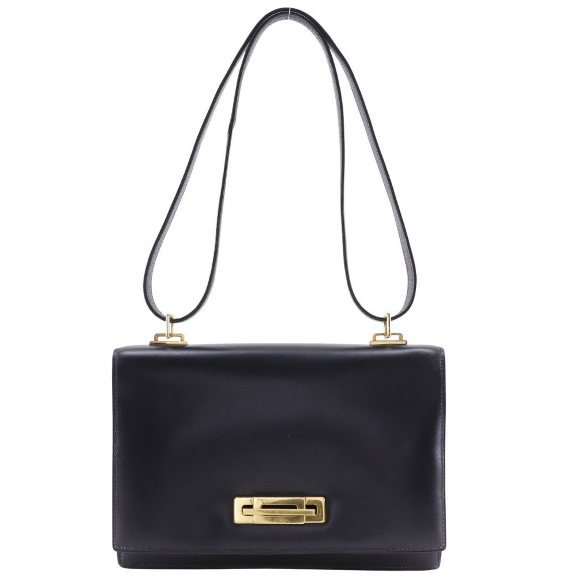 Hermes Hermes Hermès Box Calf Shoulder Bag - Leather x Gold-Plated Flap Women's Size ONE SIZE - 1 Thumbnail