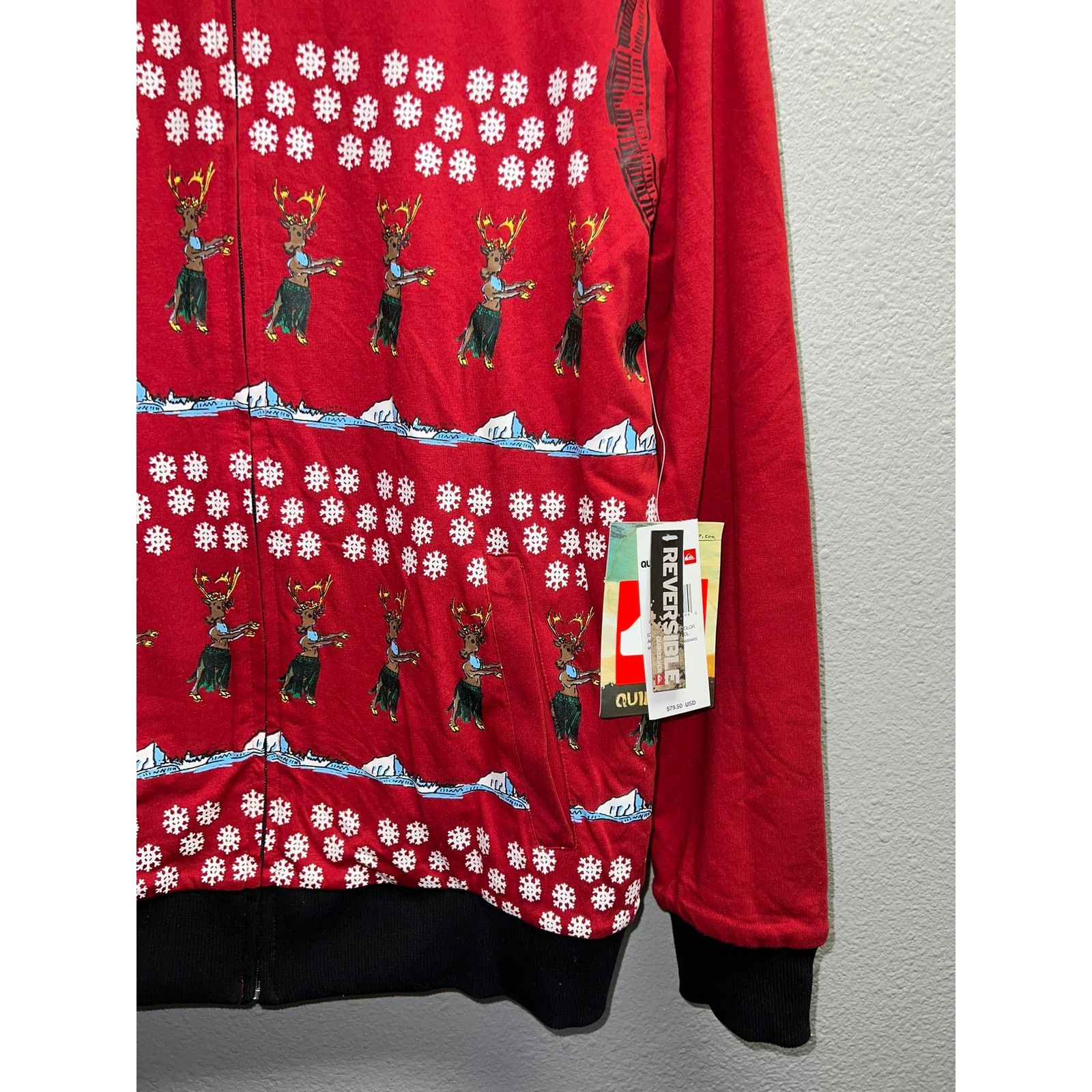 Vintage Vintage Quiksilver Reversible Hoodie Torqued Christmas NWT M Size US M / EU 48-50 / 2 - 9 Thumbnail