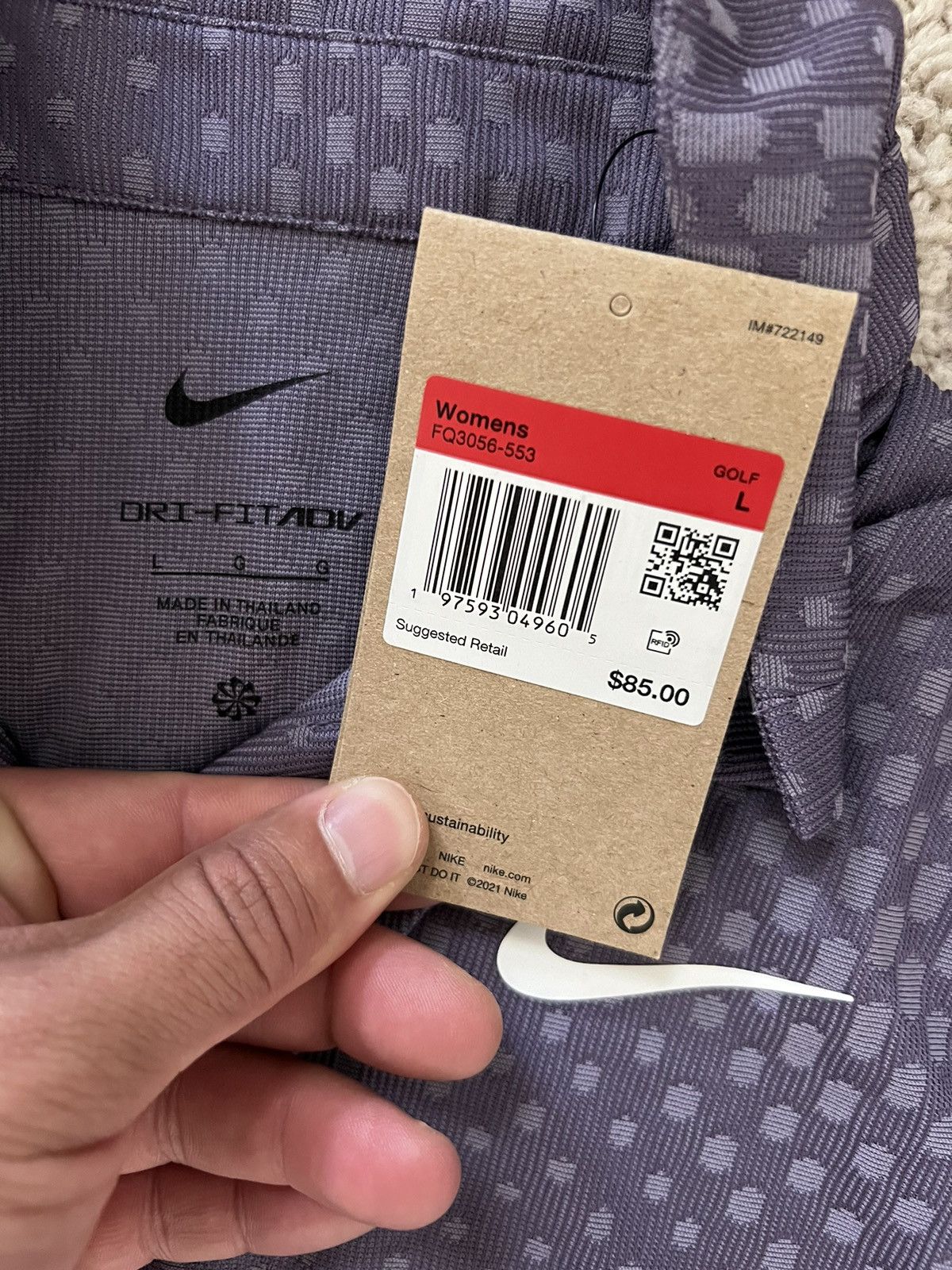 Nike Nike Golf Polo DriFit ADV Tour Jacquard Purple Size L / US 10 / IT 46 - 7 Thumbnail