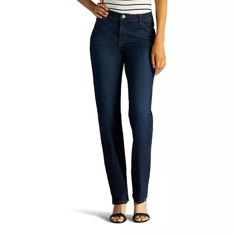 Lee LEE Women's Dark Blue Classic Fit Straight Leg Jeans Sz 14P Size 36" / US 14 / IT 50 - 1 Thumbnail