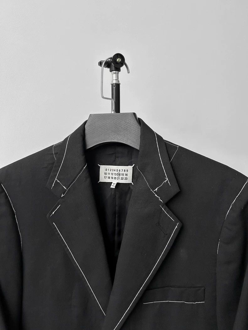 Maison Margiela Maison Margiela Black bright line suit Size 48R - 3 Thumbnail
