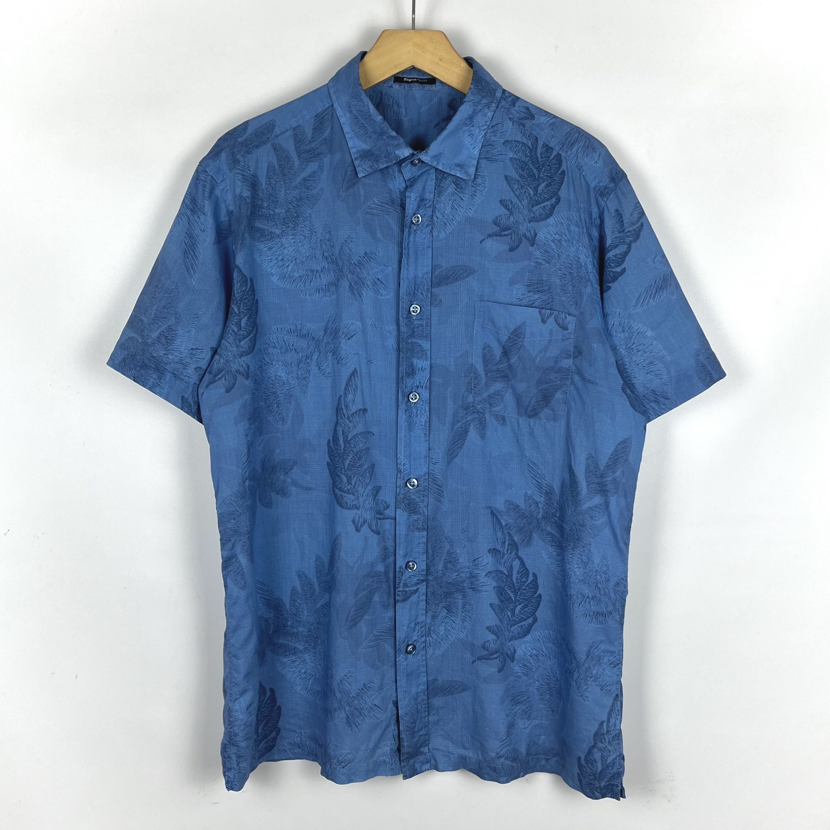 Ermenegildo Zegna Designer Ermenegildo Zegna Button Up Floral Pattern Shirt Size US M / EU 48-50 / 2 - 1 Thumbnail