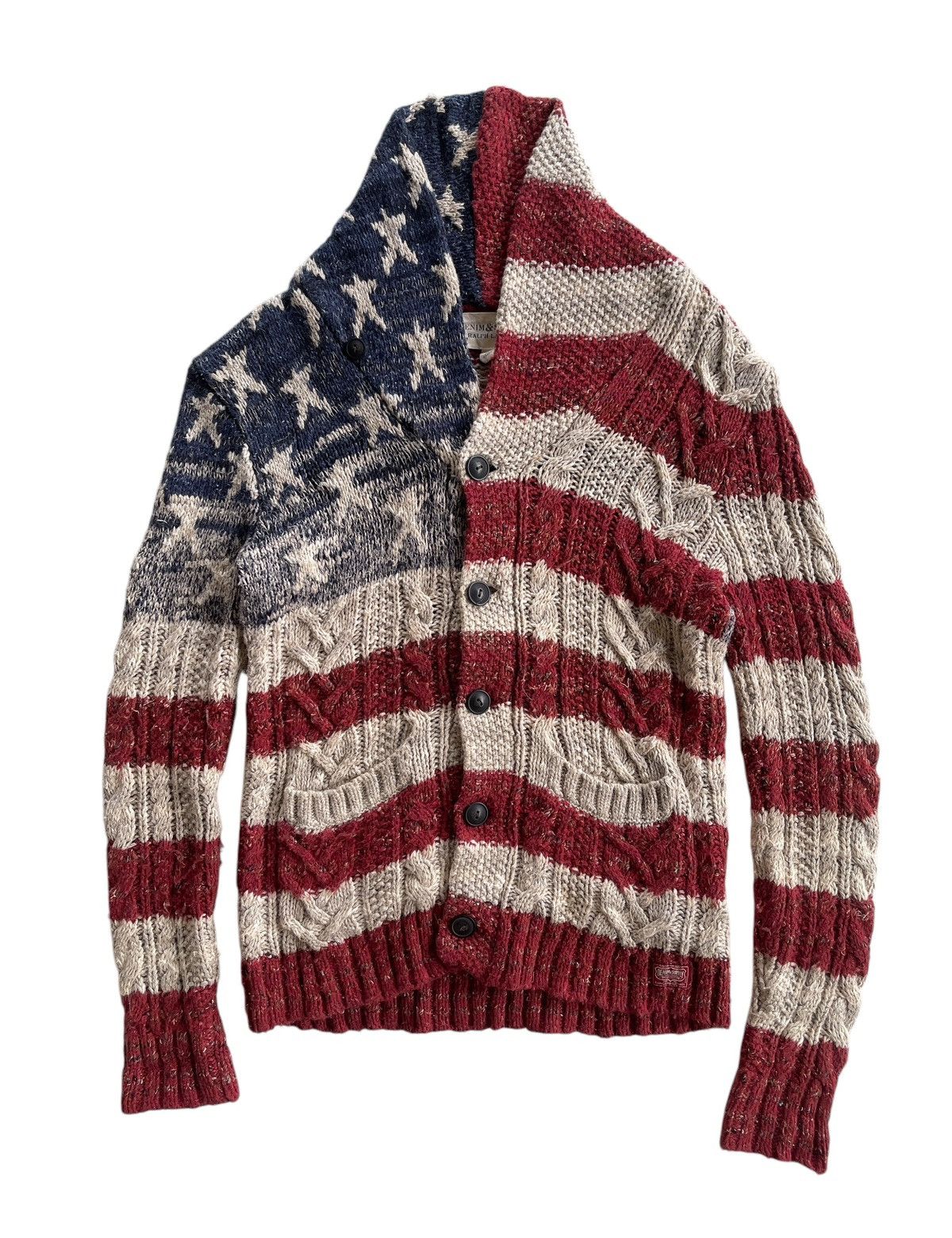Denim & Supply Ralph Lauren Ralph Lauren American Flag Cardigan Knit Sweater Size US XS / EU 42 / 0 - 3 Thumbnail