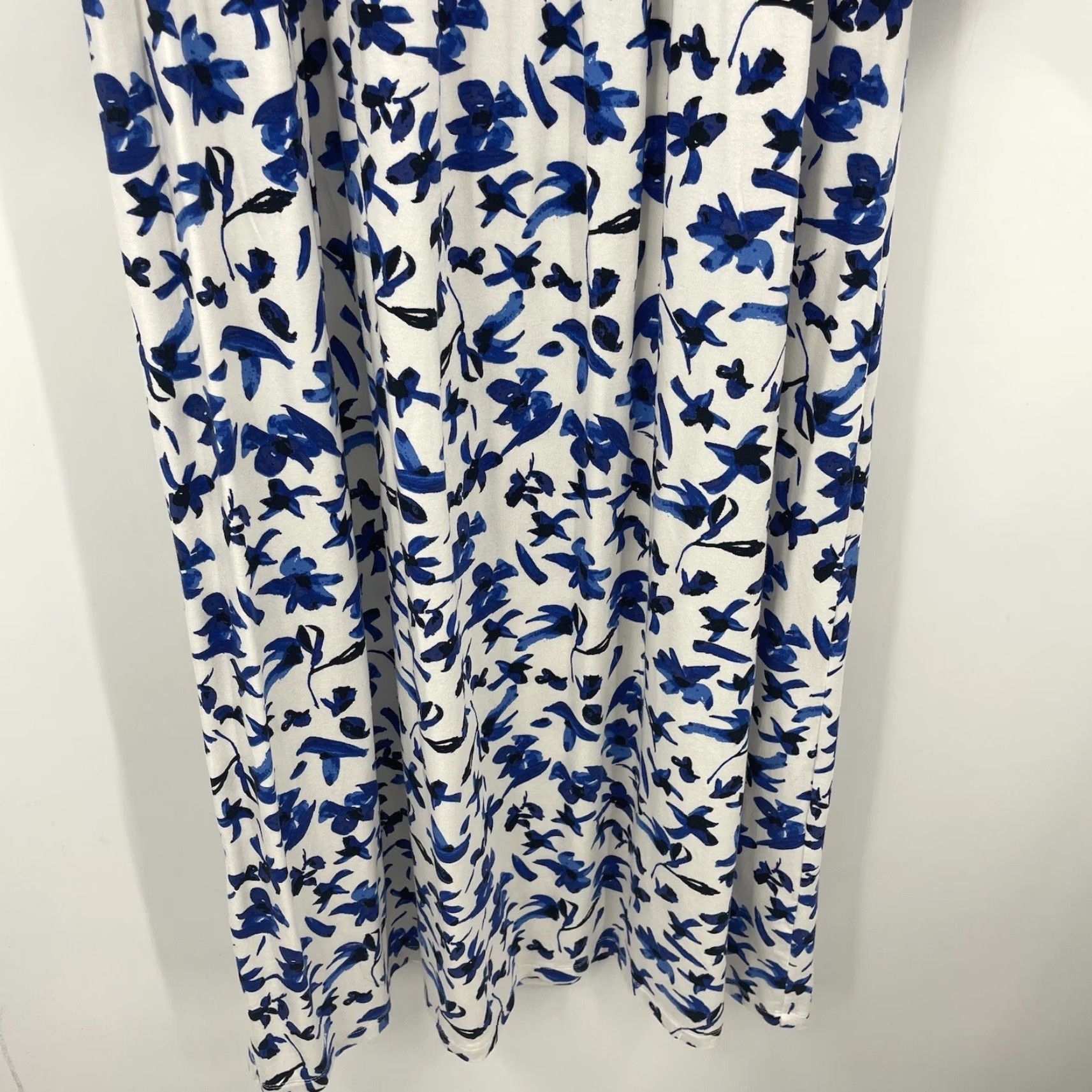 Vintage Sonnet James Women's XS Blue Floral Midi Dress Long Sleeve Scoop Neck Casual Party Cottagecore Size XS / US 0-2 / IT 36-38 - 7 Thumbnail
