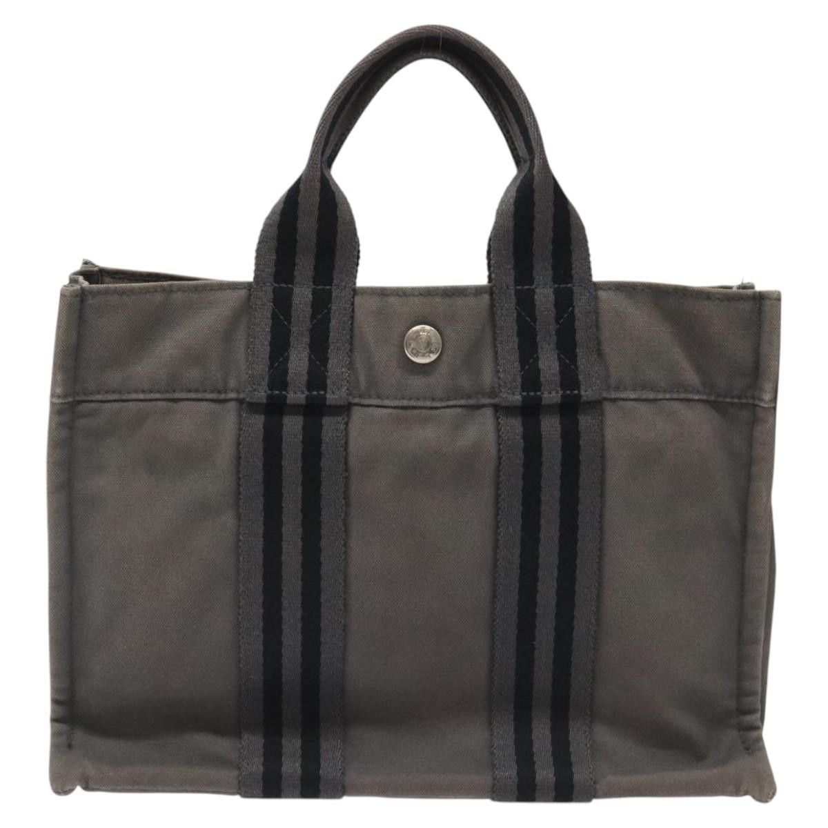 Hermes HERMES Fourre Tout PM Hand Bag Canvas Gray Size ONE SIZE - 2 Thumbnail