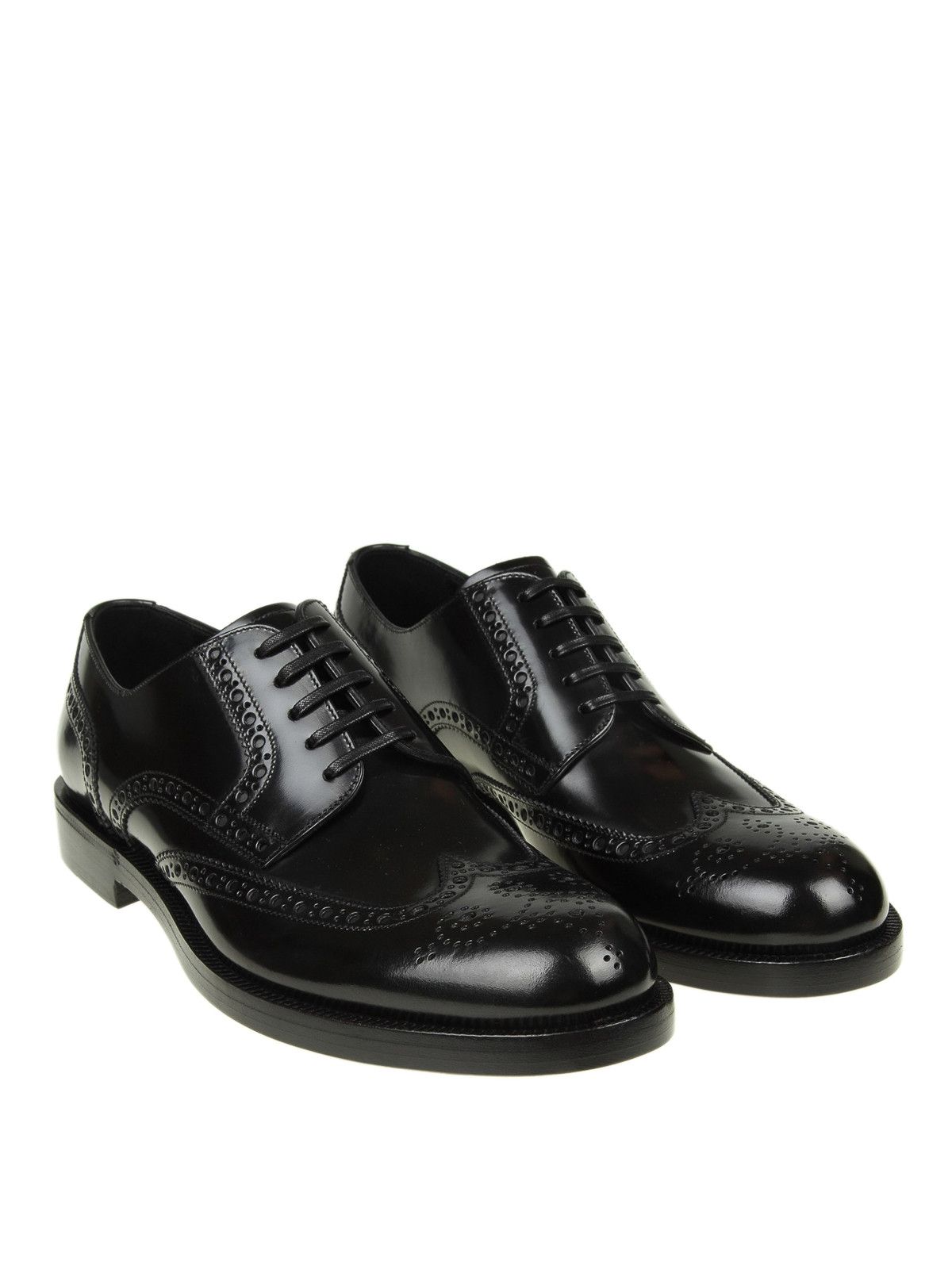 Dolce & Gabbana o1y0125 Leather Laced Shoes in Black Size US 9 / EU 42 - 2 Thumbnail
