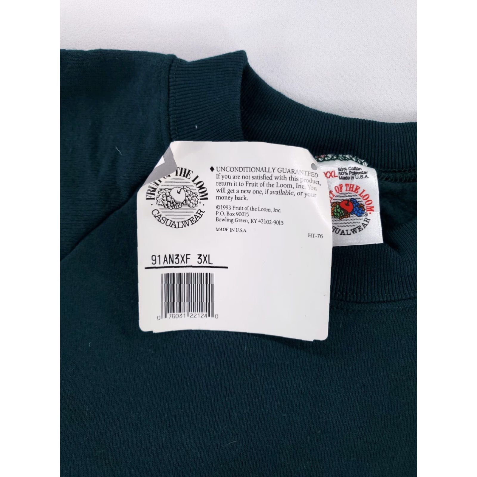 Fruit Of The Loom VINTAGE Fruit of the Loom Made USA Deadstock Sweatshirt Green Fuller Cut Mens XXXL NWT Size US XXL / EU 58 / 5 - 5 Thumbnail
