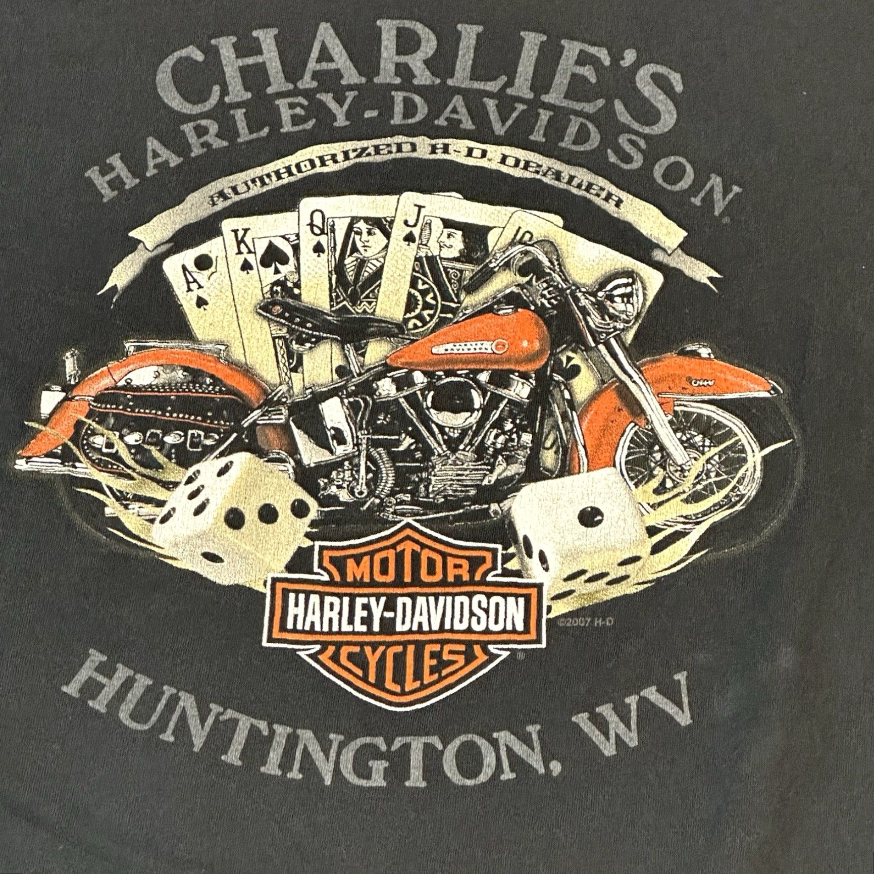 Harley Davidson Harley-Davidson American Legend Tee Poker Royal Flush Biker Graphic Tee USA Made Men's 3XL Shirt Size US XXL / EU 58 / 5 - 2 Thumbnail