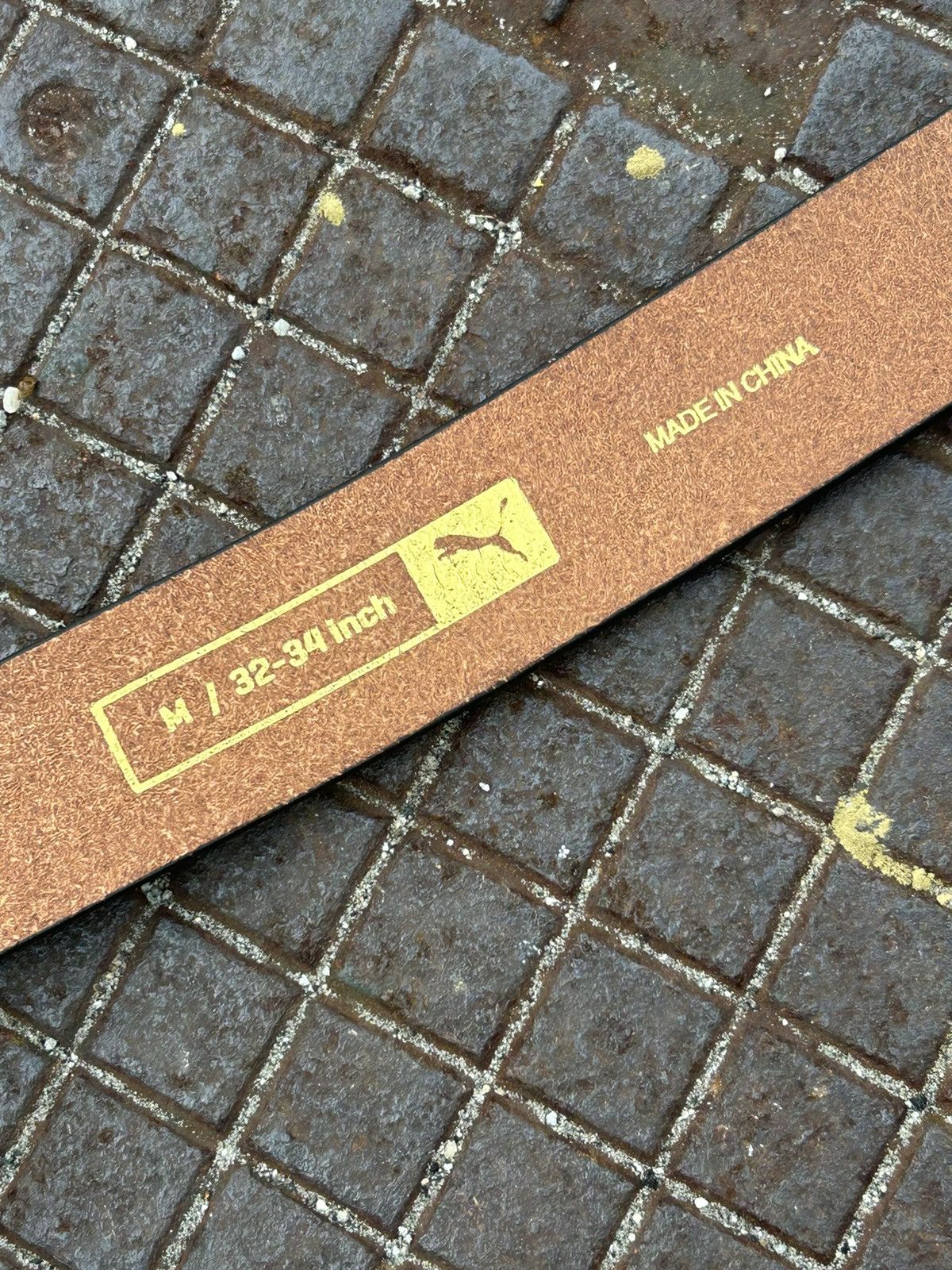 Other Vintage Puma Black Leather Belt (Big Buckle) Size 32 - 5 Thumbnail