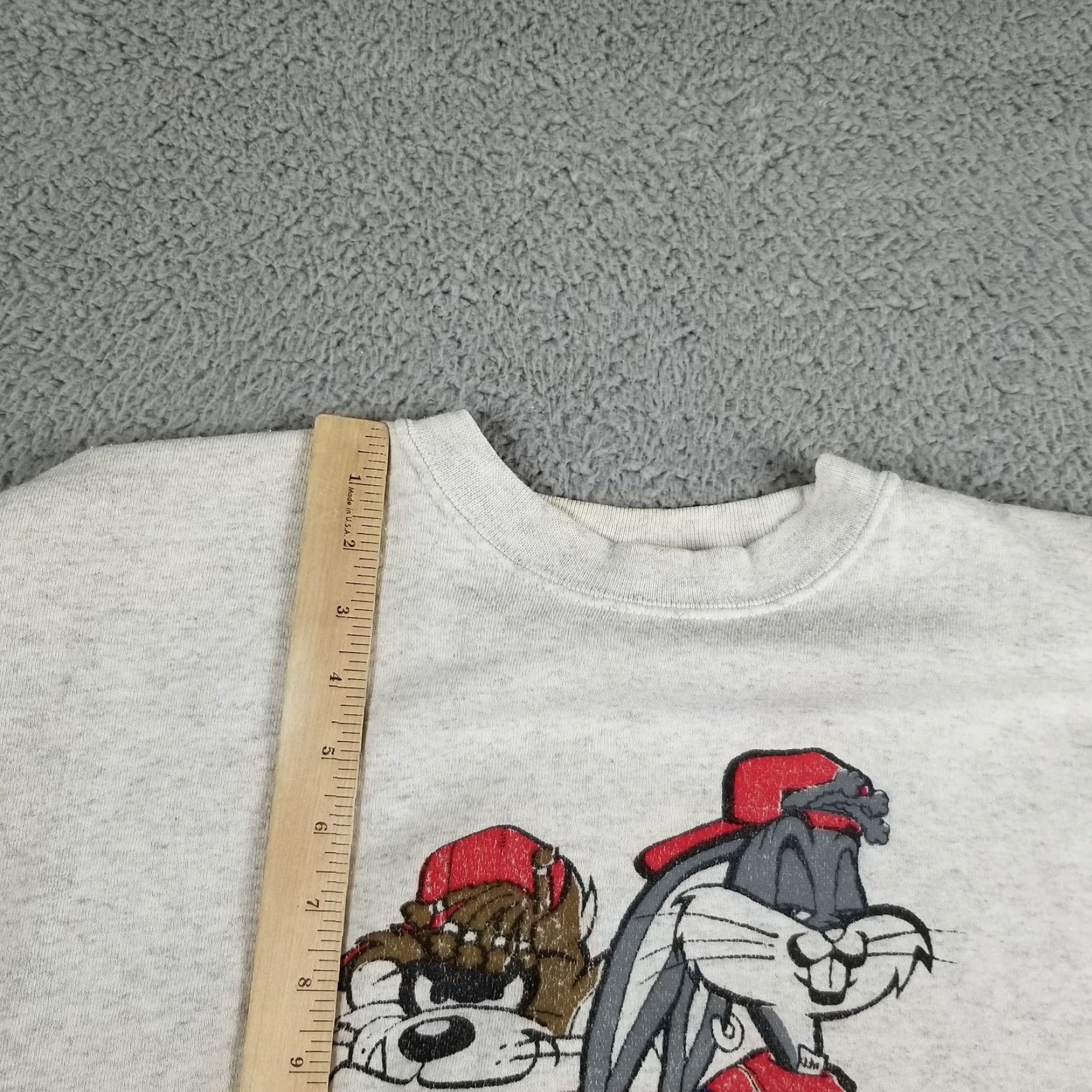 Akris Vintage 90s Taz & Bugs Bunny Hip Hop Crewneck Sweatshirt Men Large Ivory Cartoon Animals Cartoon Hip Hop Limited Edition Size US L / EU 52-54 / 3 - 2 Thumbnail