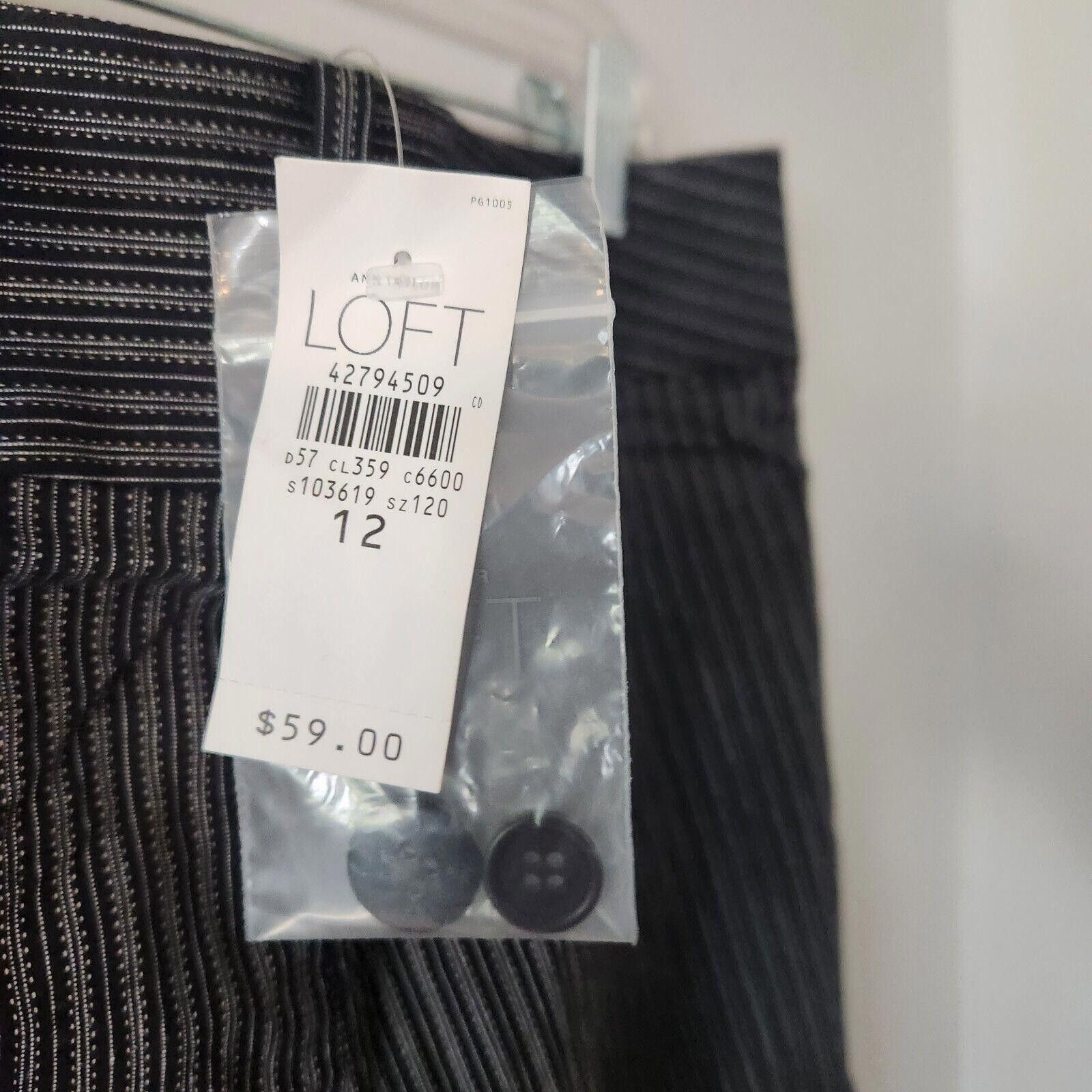 Ann Taylor NWT Ann Taylor Loft Ann Style Pants Black Striped Size 12 Size 34" / US 12 / IT 48 - 7 Thumbnail