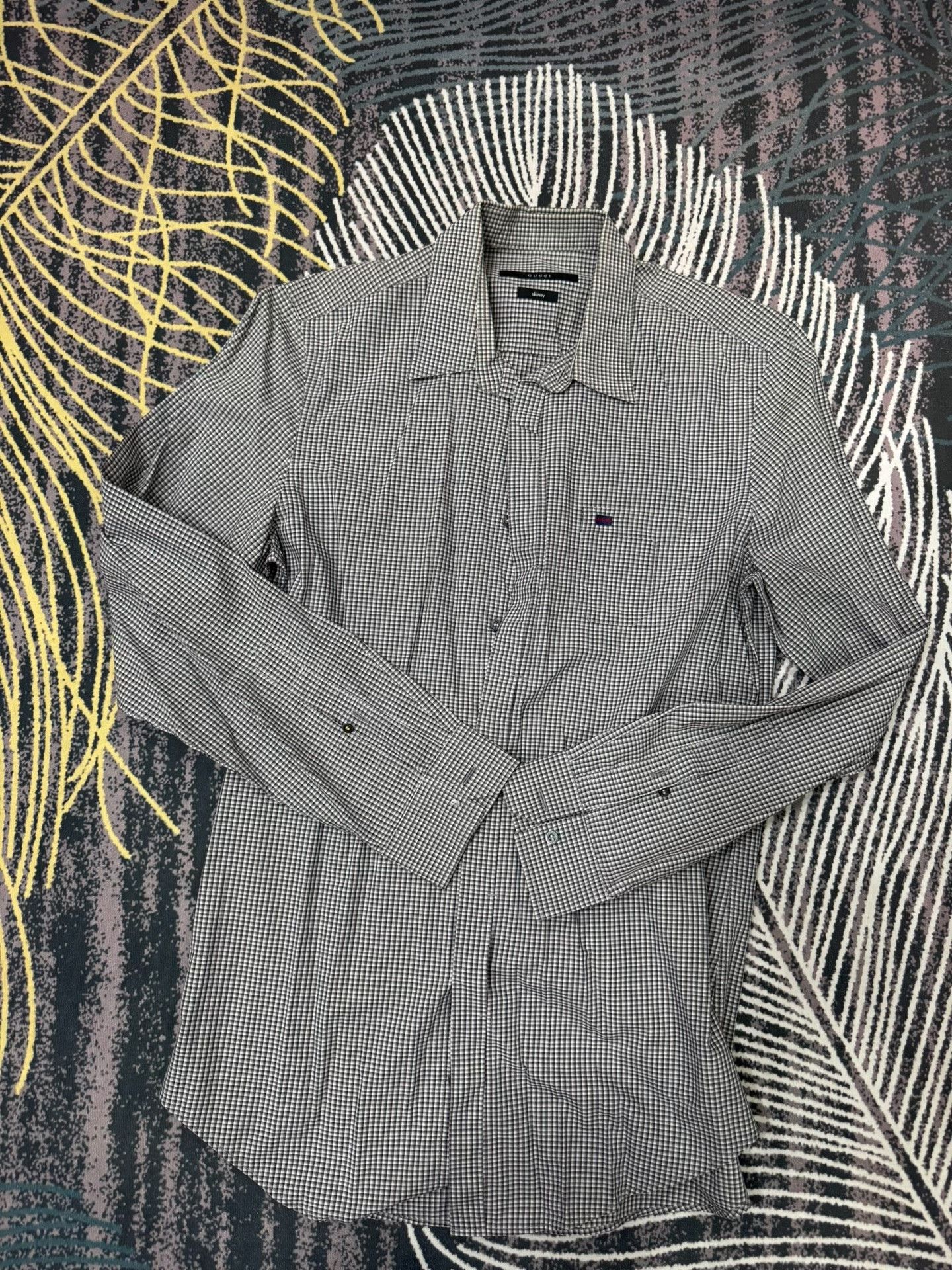 Gucci Gucci Skinny Checkered Shirt Size US M / EU 48-50 / 2 - 1 Thumbnail