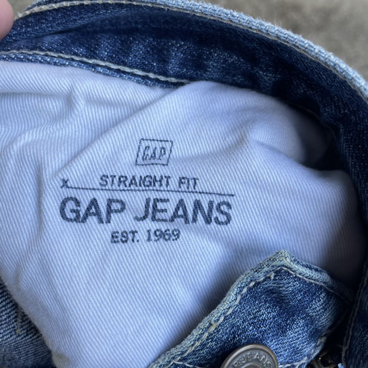 Gap 🔥Vintage Gap Stoned Washed Straight Cut Distress Denim Jeans Size US 31 - 13 Thumbnail