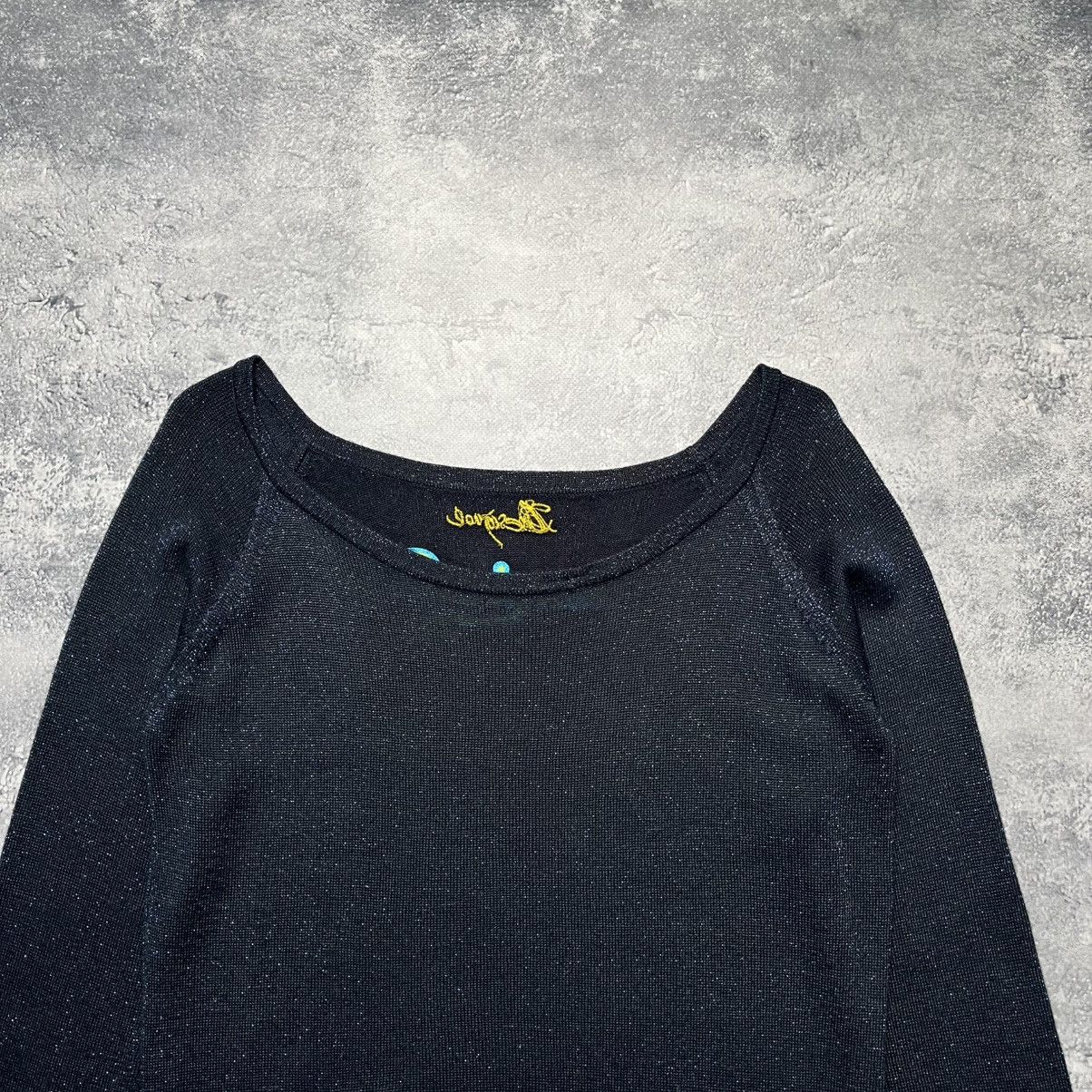 Desigual × Vintage Vintage Desigual Floral Glitter Sweater Avant-Garde Y2K Size M / US 6-8 / IT 42-44 - 2 Thumbnail