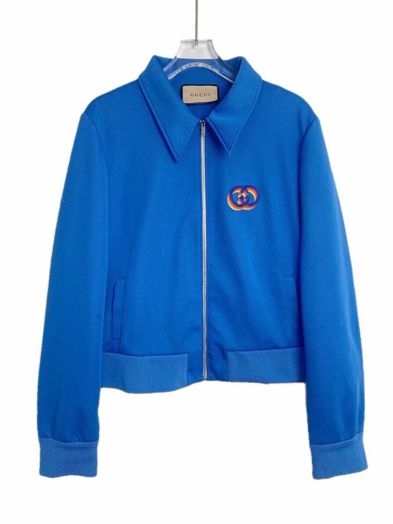 Gucci Gucci Blue embroidered logo jacket 2502-Nextarrow Size US XXL / EU 58 / 5 - 1 Thumbnail