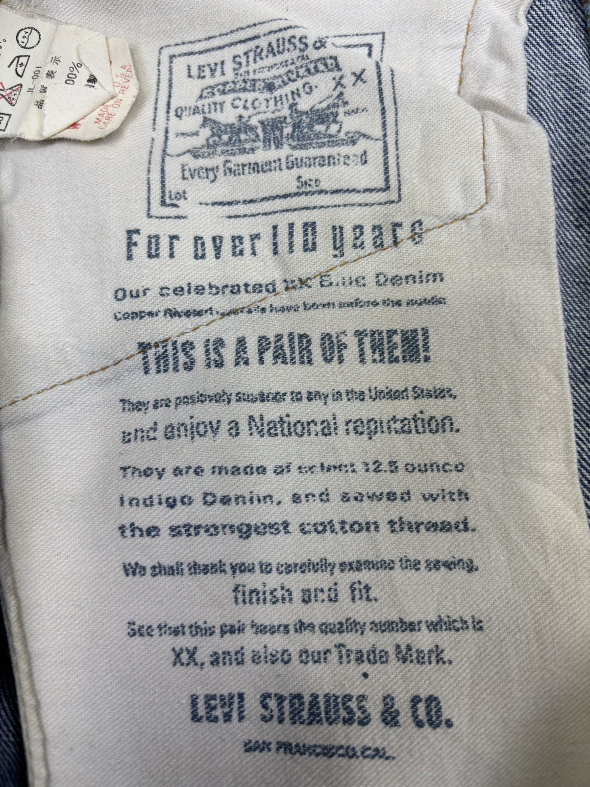 Levi's Vintage Clothing Vintage 90s LEVIS 501 Capital E Denim F802 Size US 27 - 11 Thumbnail