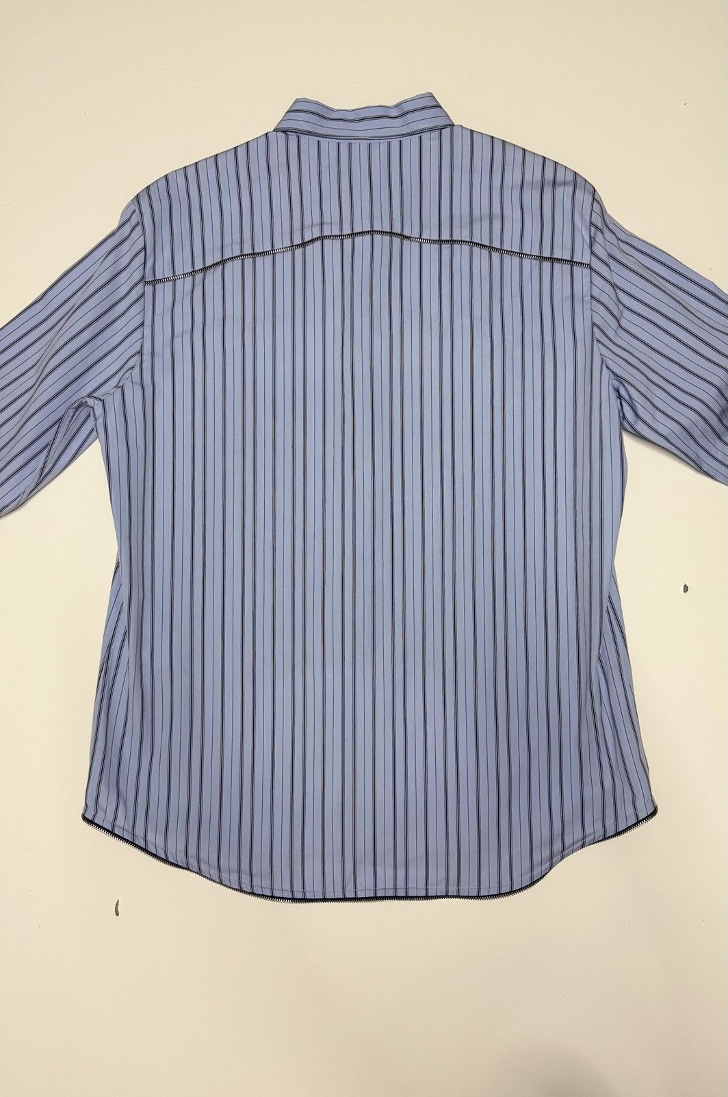 Off-White Off White Zip Embellished Striped Cotton Shirt Size US L / EU 52-54 / 3 - 8 Thumbnail