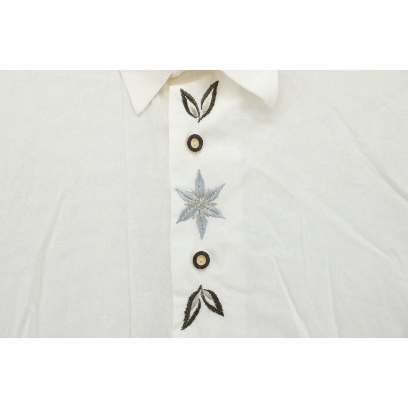 Vintage VINTAGE Landhaus Shirt Men's Large Long Sleeve Button Up Embroidered Star 100% Cotton Beige Size US L / EU 52-54 / 3 - 3 Thumbnail