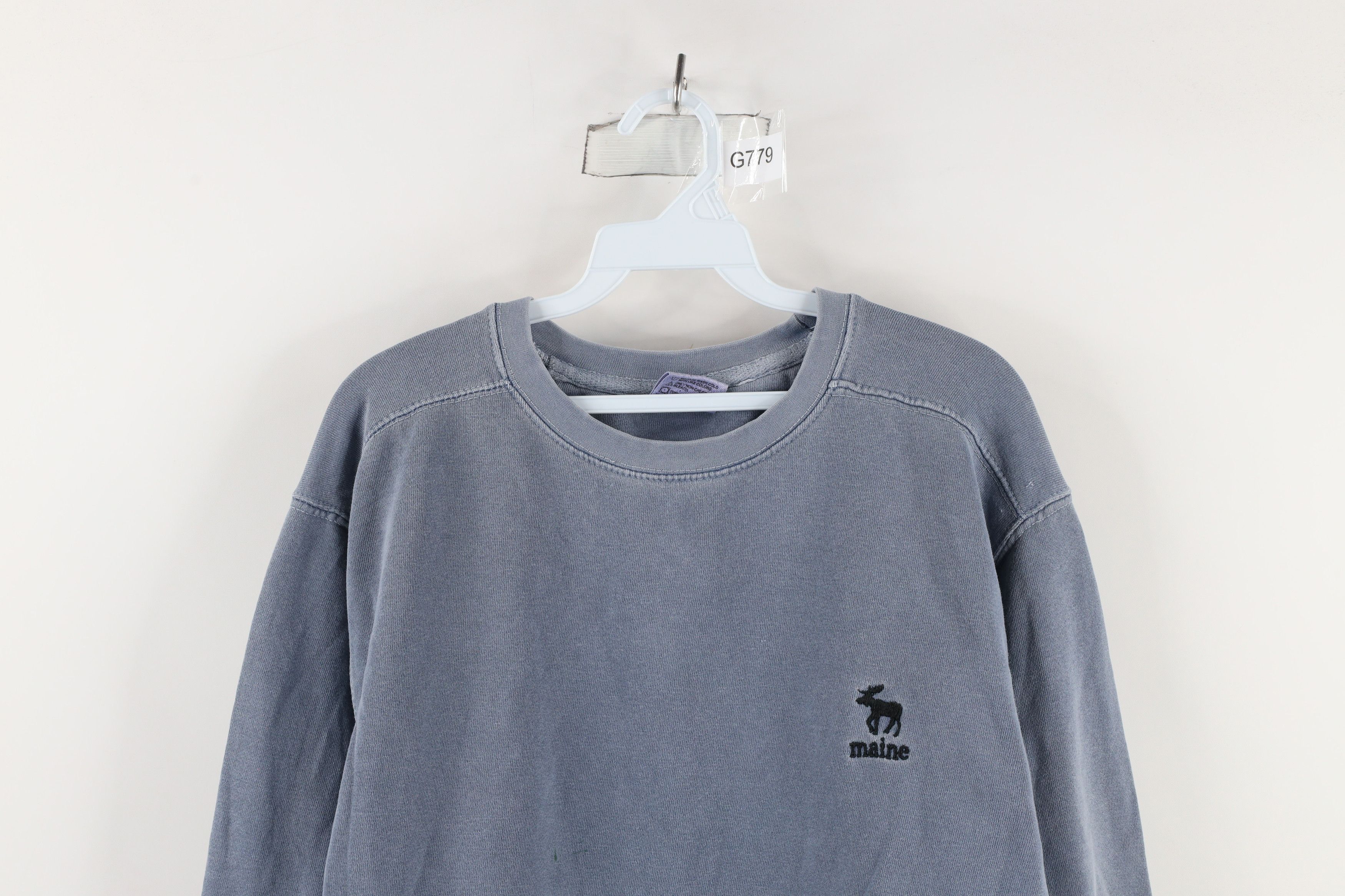 Vintage Vintage 90s Streetwear Spell Out Maine Sweatshirt Blue Size US M / EU 48-50 / 2 - 2 Thumbnail