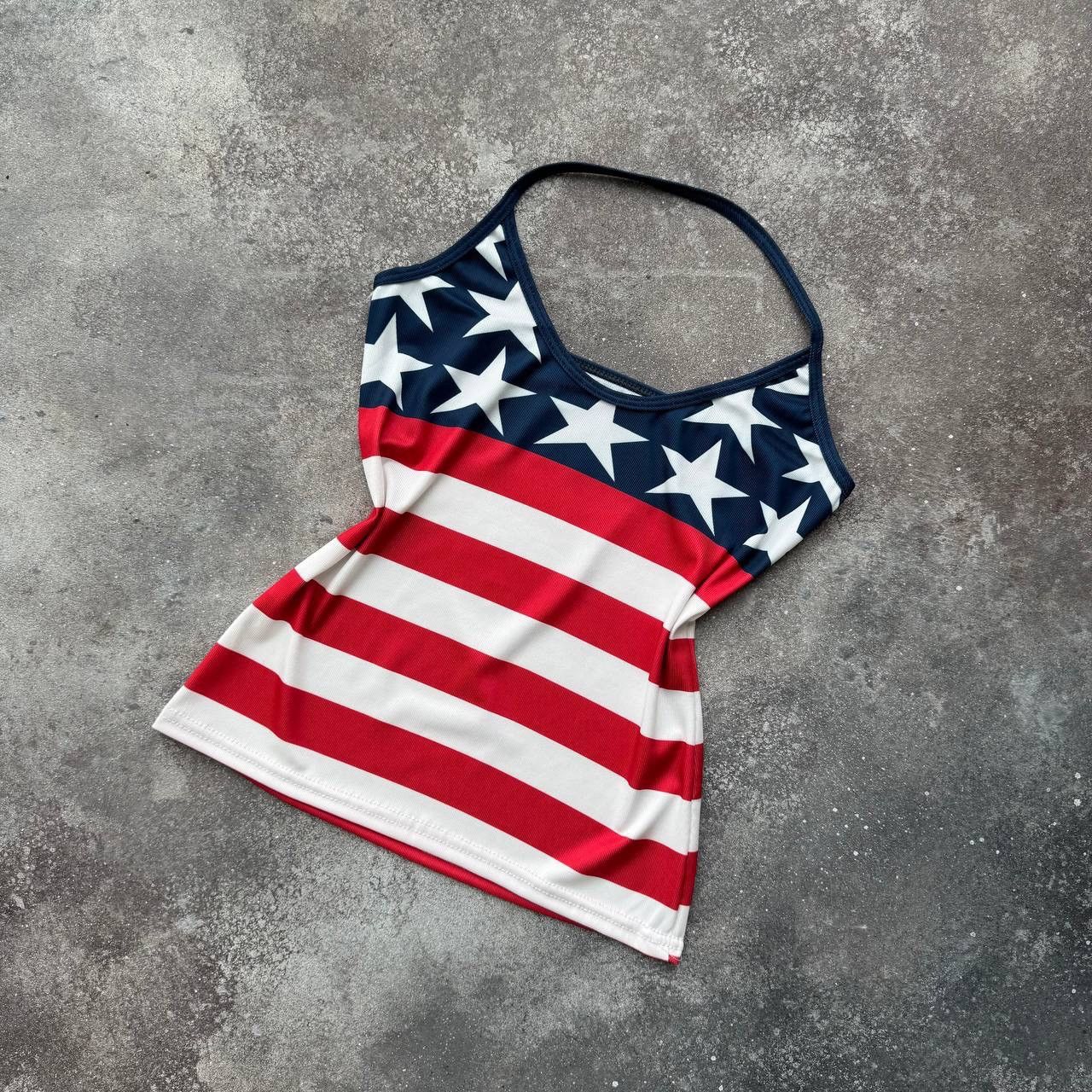 20471120 × Vintage US Flag Super Sexy Y2K Glamour Rave Opium Vintage Tank Top Size S / US 4 / IT 40 - 3 Thumbnail