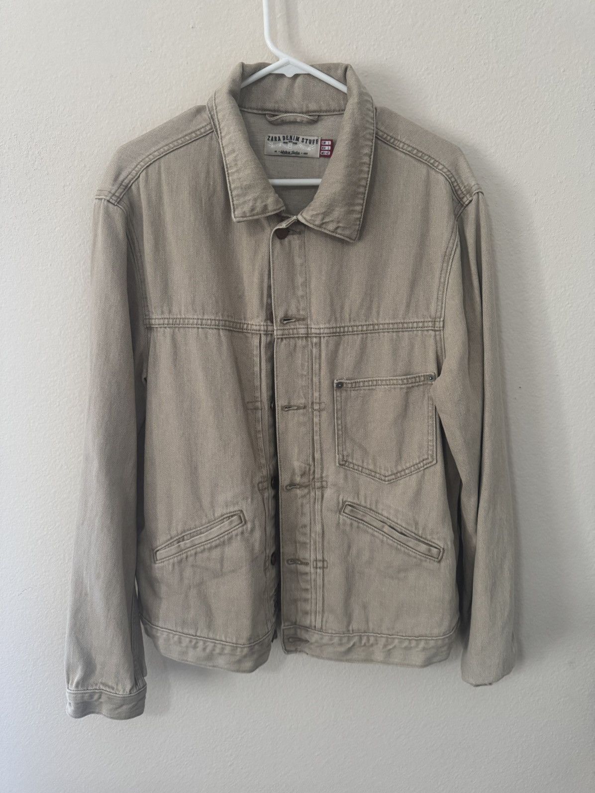 Zara Denim Jacket in Beige Size US L / EU 52-54 / 3 - 1 Preview