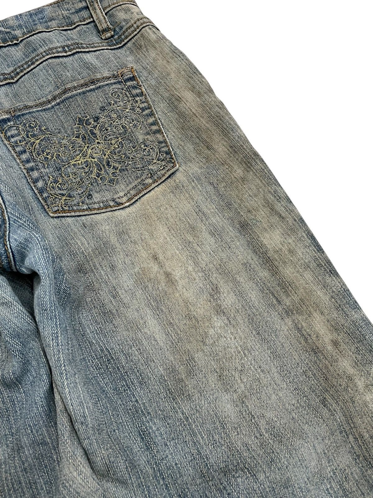 JNCO × Southpole Southpole Embroidery Flare Muddy Rusty Y2K Denim Size US 29 - 19 Thumbnail