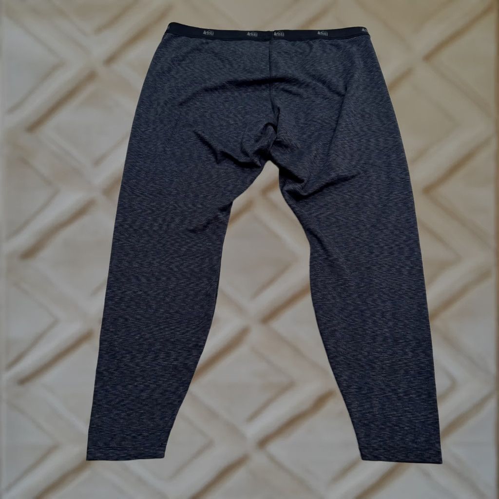 Vintage REI Co-Op Midweight Baselayer Thermal Leggings Womens XL Heathered Black Active Size 40" / US 18 - 1 Thumbnail
