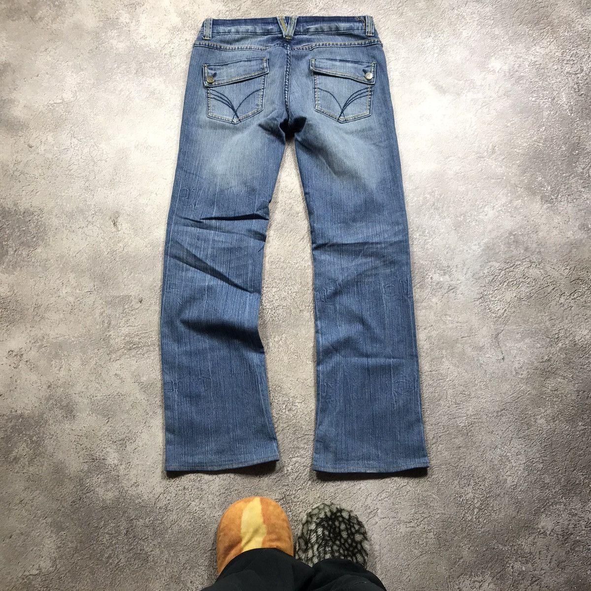 Vintage Vintage Y2K Distressed Flared Jeans Baggy Skate Grunge 30 Size 30" / US 8 / IT 44 - 4 Thumbnail