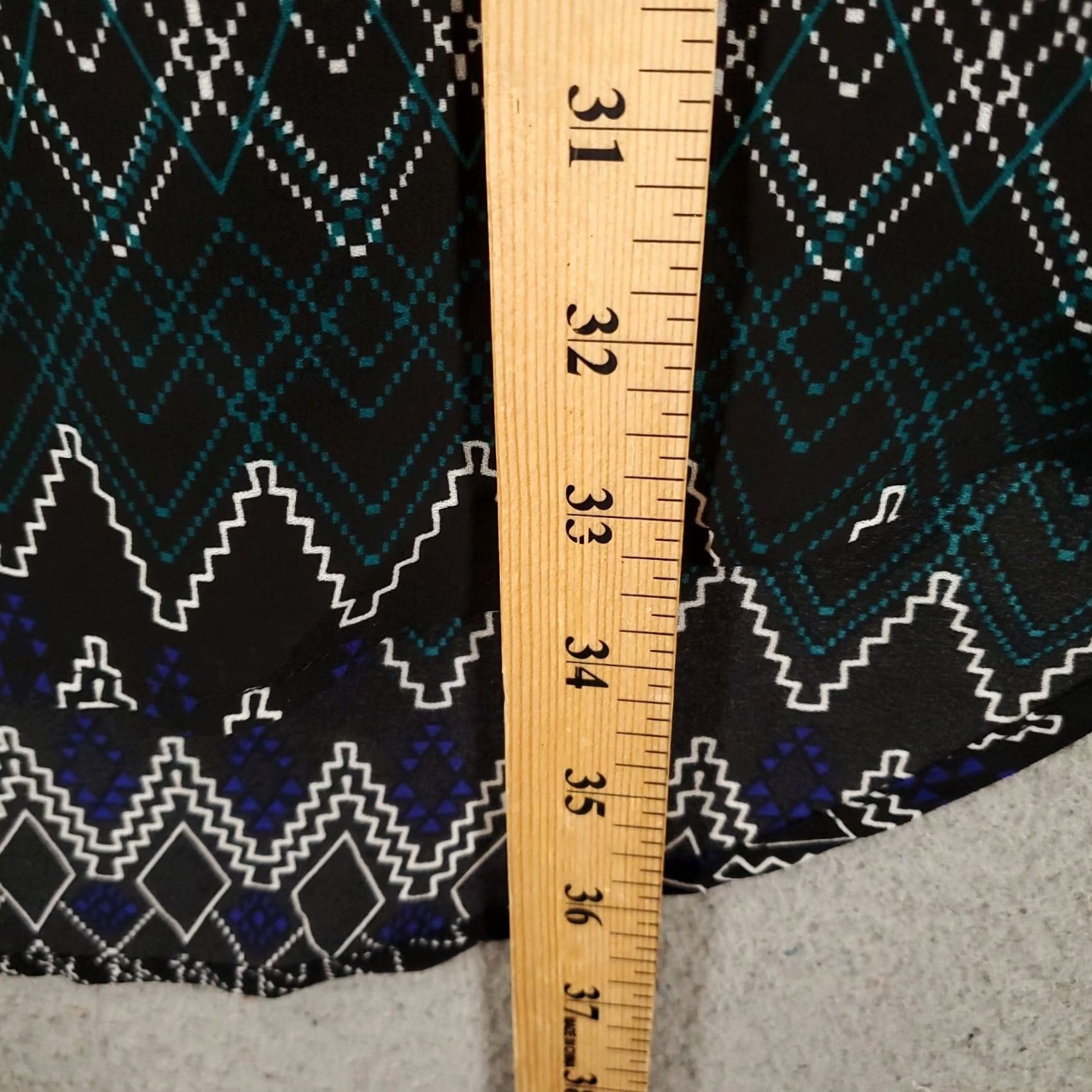 Vintage Aly Dress Womens Size Medium Blue Geometric Tunic Shift Roll Tab Sleeve Size M / US 6-8 / IT 42-44 - 5 Thumbnail