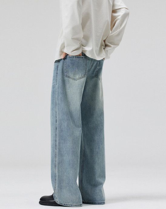 Japanese Brand American street men's straight leg loose baggy ripped jeans Size US 32 / EU 48 - 4 Thumbnail