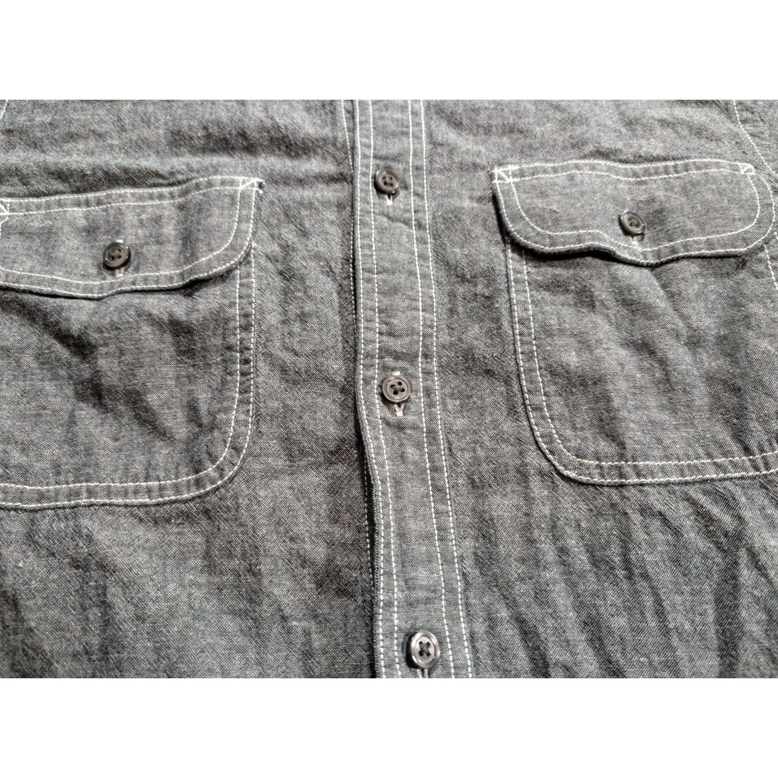 Banana Republic Banana Republic Shirt Mens Small Gray Cotton Linen Button-Up Long Sleeve 14-14.5 38 in Chest Regular Fit Vintage No Size US S / EU 44-46 / 1 - 6 Thumbnail