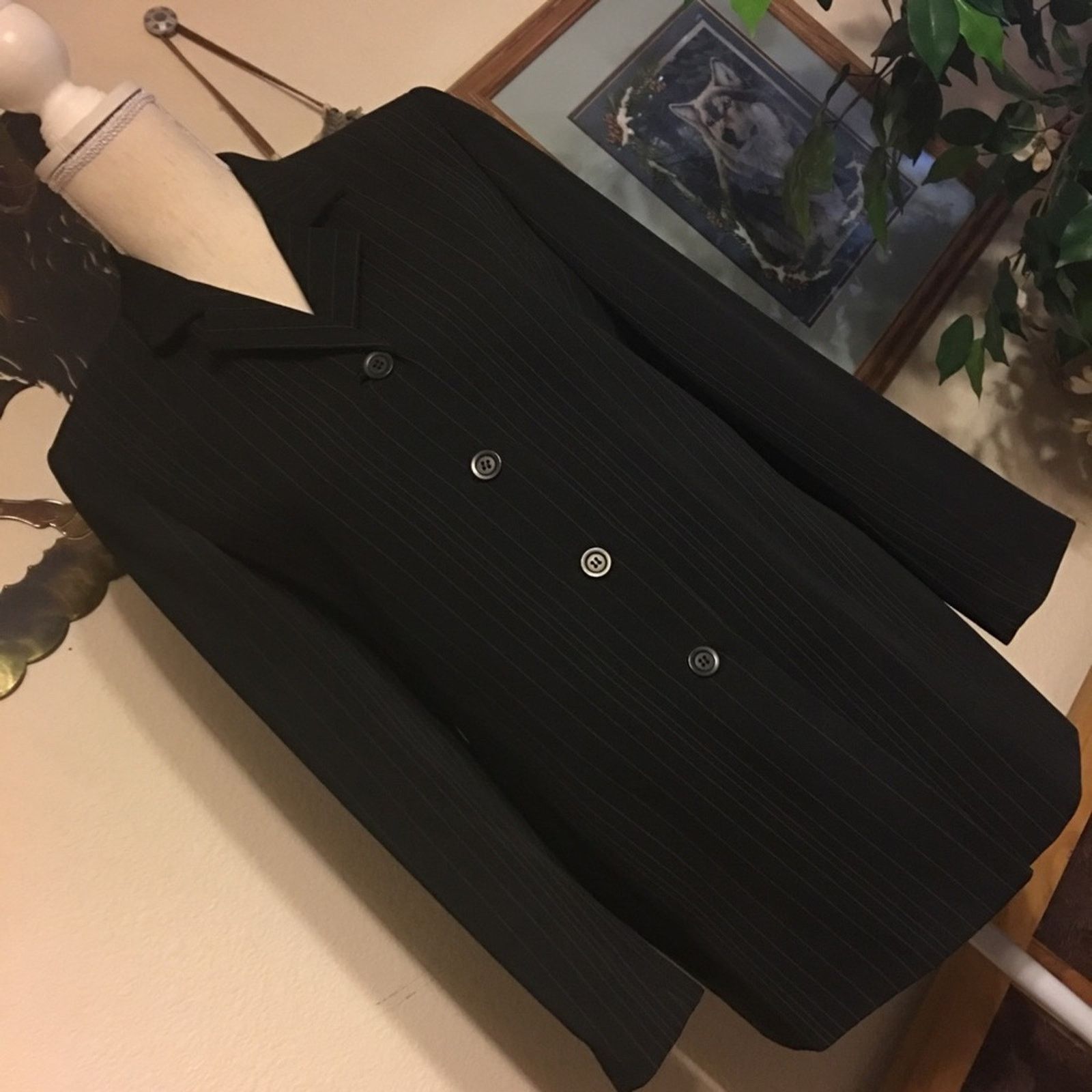 Vintage Vintage 90s Alex Garfield pin stripe career jacket Size M / US 6-8 / IT 42-44 - 2 Thumbnail