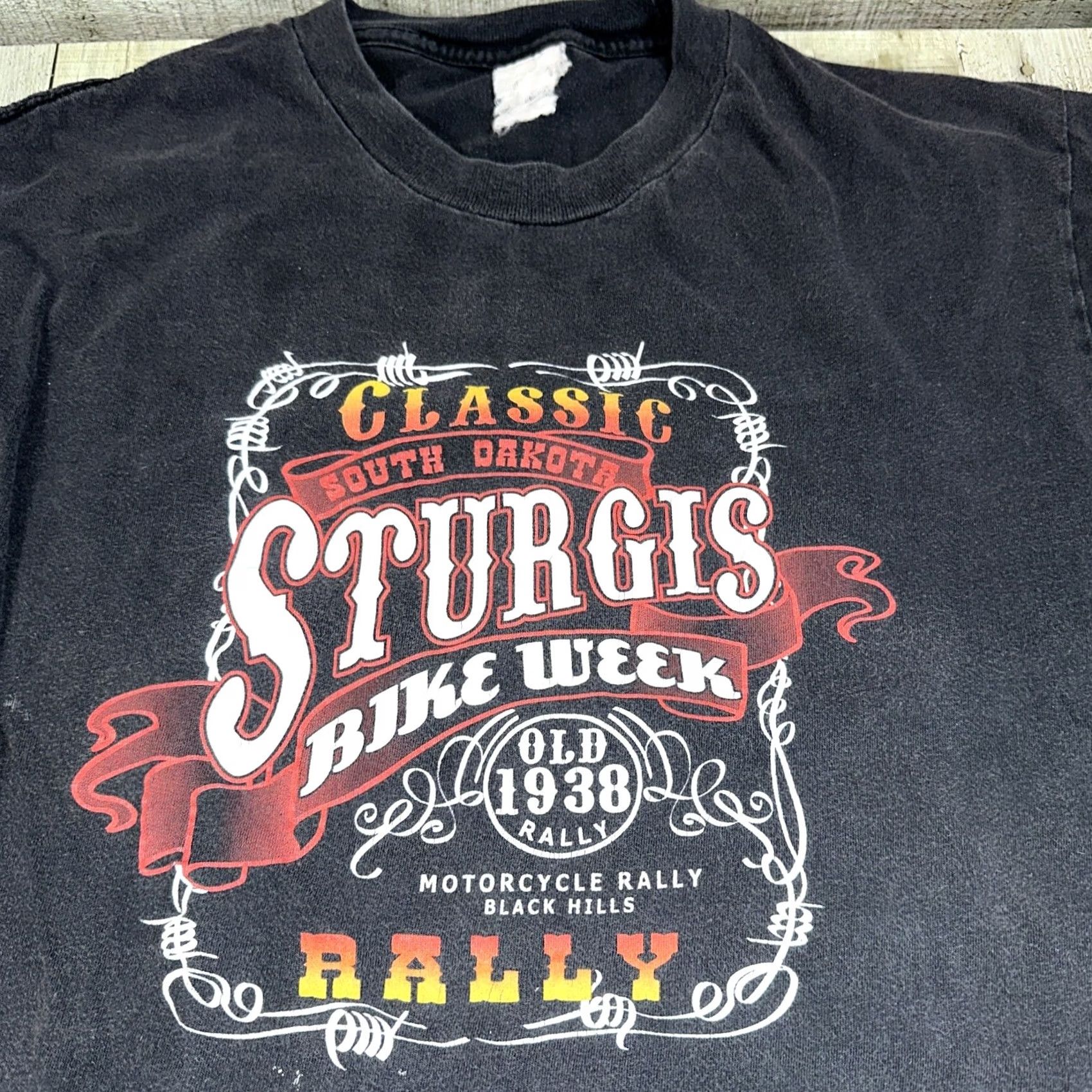 Vintage VINTAGE Sturgis T-Shirt Mens L Black 90s Biker Graphic Print South Dakota USA City Patriotic College Grunge Retro Limited Edition Vikings? Size US L / EU 52-54 / 3 - 2 Thumbnail