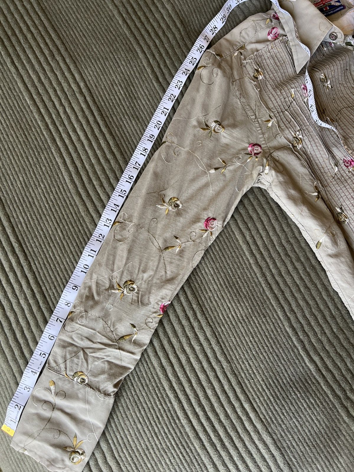 English Laundry × Vintage English Laundry Olive Green Floral Button Down Long Sleeve Size US S / EU 44-46 / 1 - 6 Thumbnail