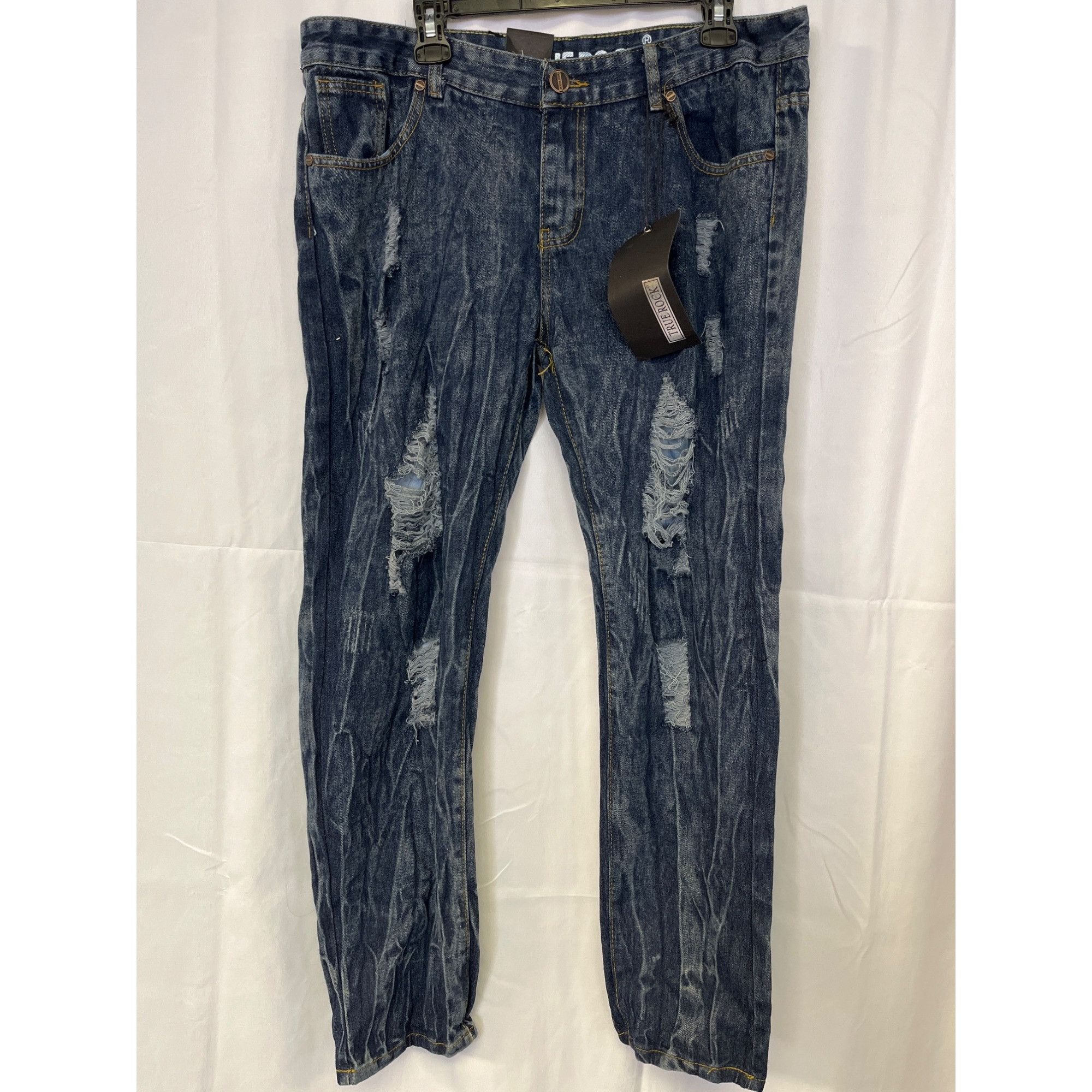 Other True Rock Men's Blue Ripped Jeans/Straight Leg Size 36 SKU 5 Size US 36 / EU 52 - 1 Thumbnail