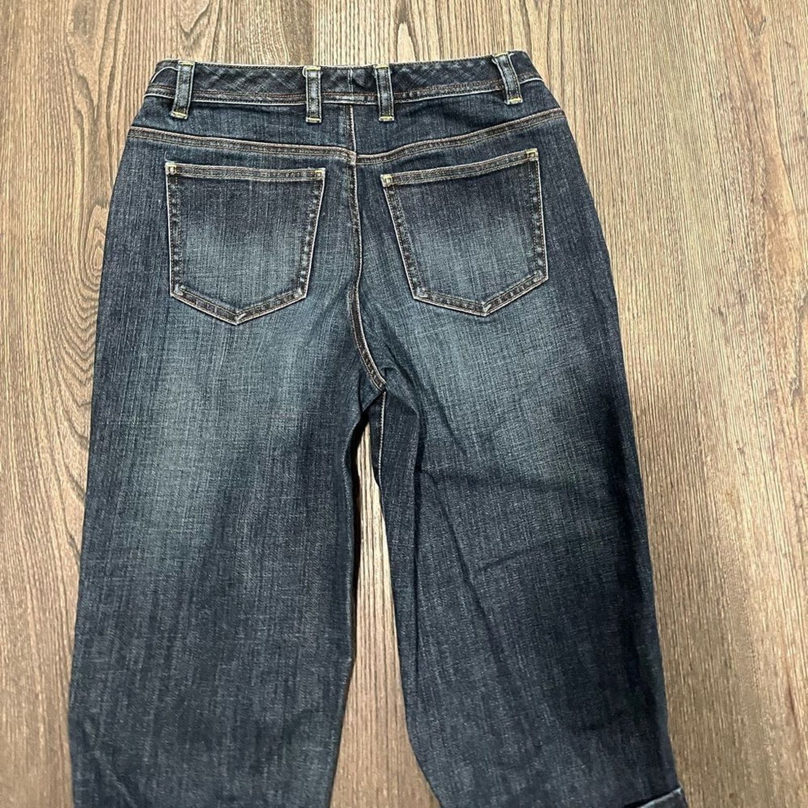 Robert Talbott Talbots Cropped Jeans Roll Hem Denim Stretch Cotton Petite 4 Size 27" / US 4 / IT 40 - 10 Thumbnail