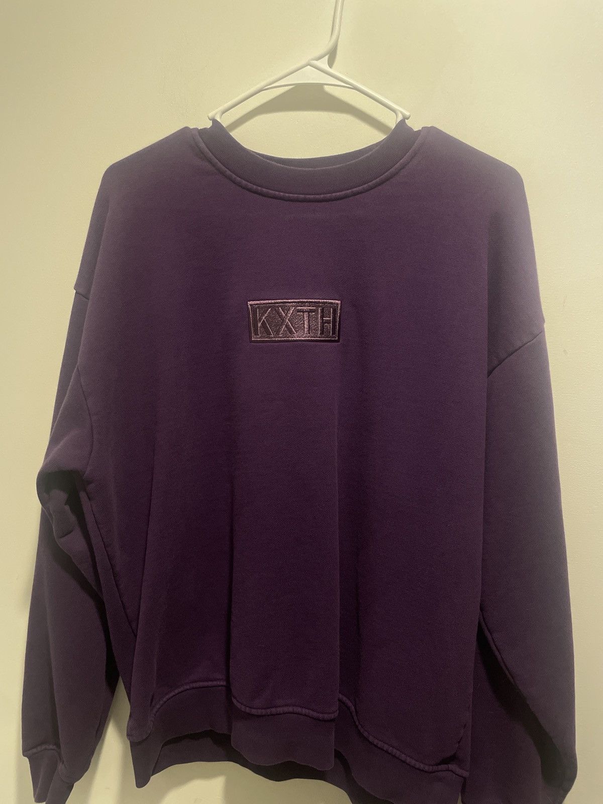 image of Kith 10 Year Anniversary Box Logo Crewneck in Purple, Men's (Size Medium)