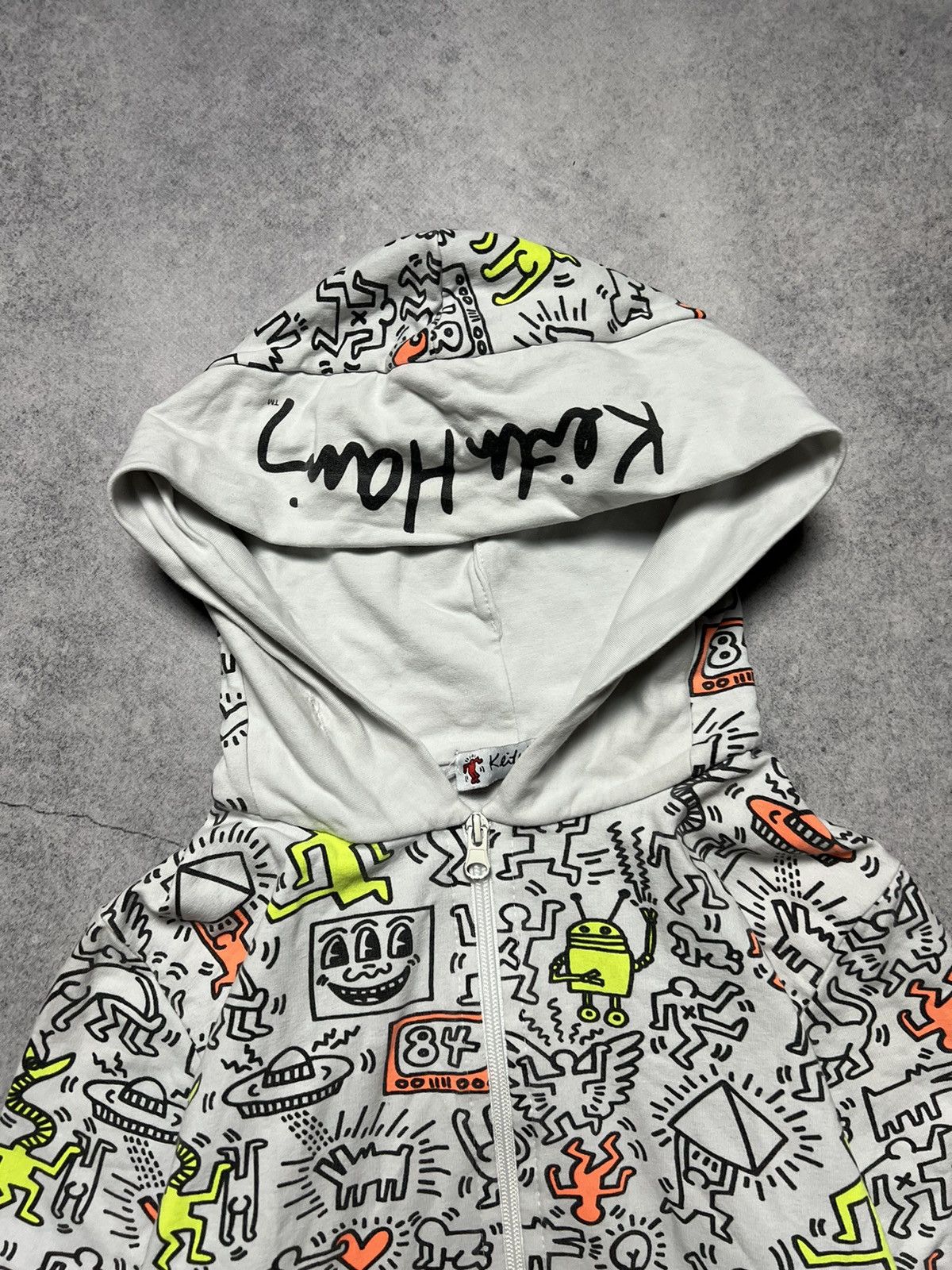Keith Haring Vintage Keith Haring Monogram Overprinted Full Zip Hoodie Size S / US 4 / IT 40 - 5 Thumbnail