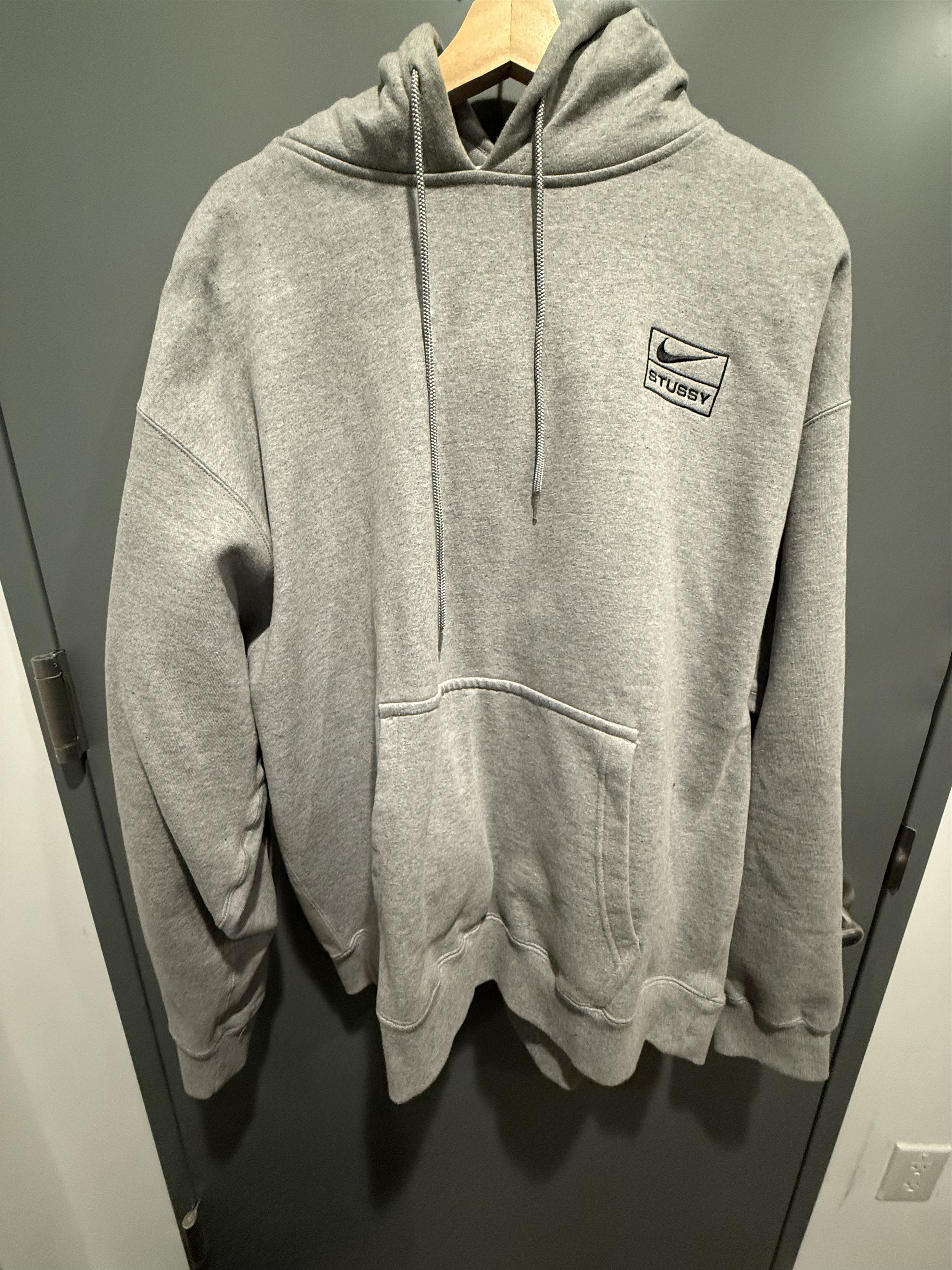 Nike x Stussy Logo Hoodie Grey
