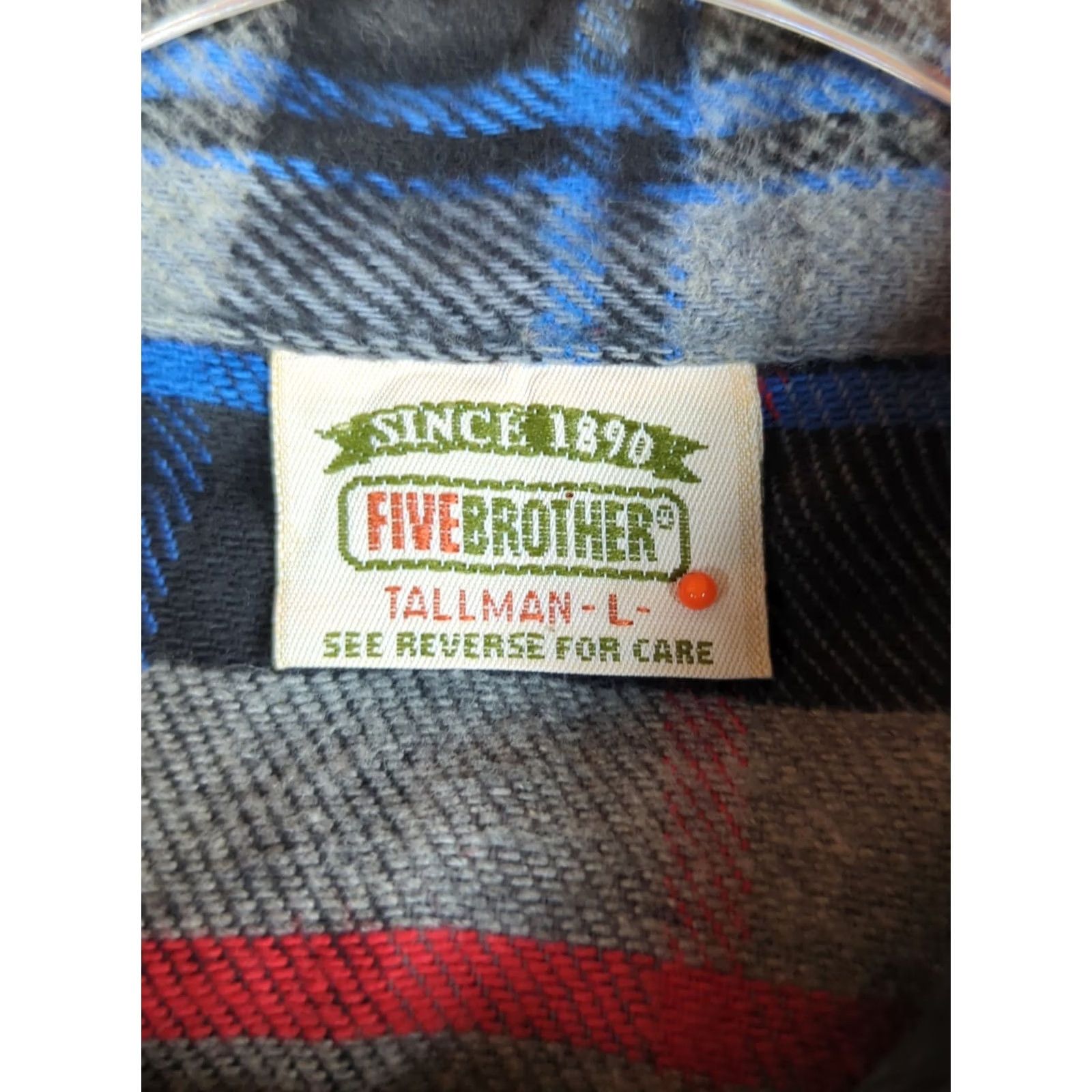 Vintage VINTAGE Five Brother Flannel Button Up Shirt Cotton LT Tall Gray Plaid 80s USA Cabincore Lumberjack Camp Button-Up Pocketed Long Sleeve Regular Mens Size US L / EU 52-54 / 3 - 5 Thumbnail