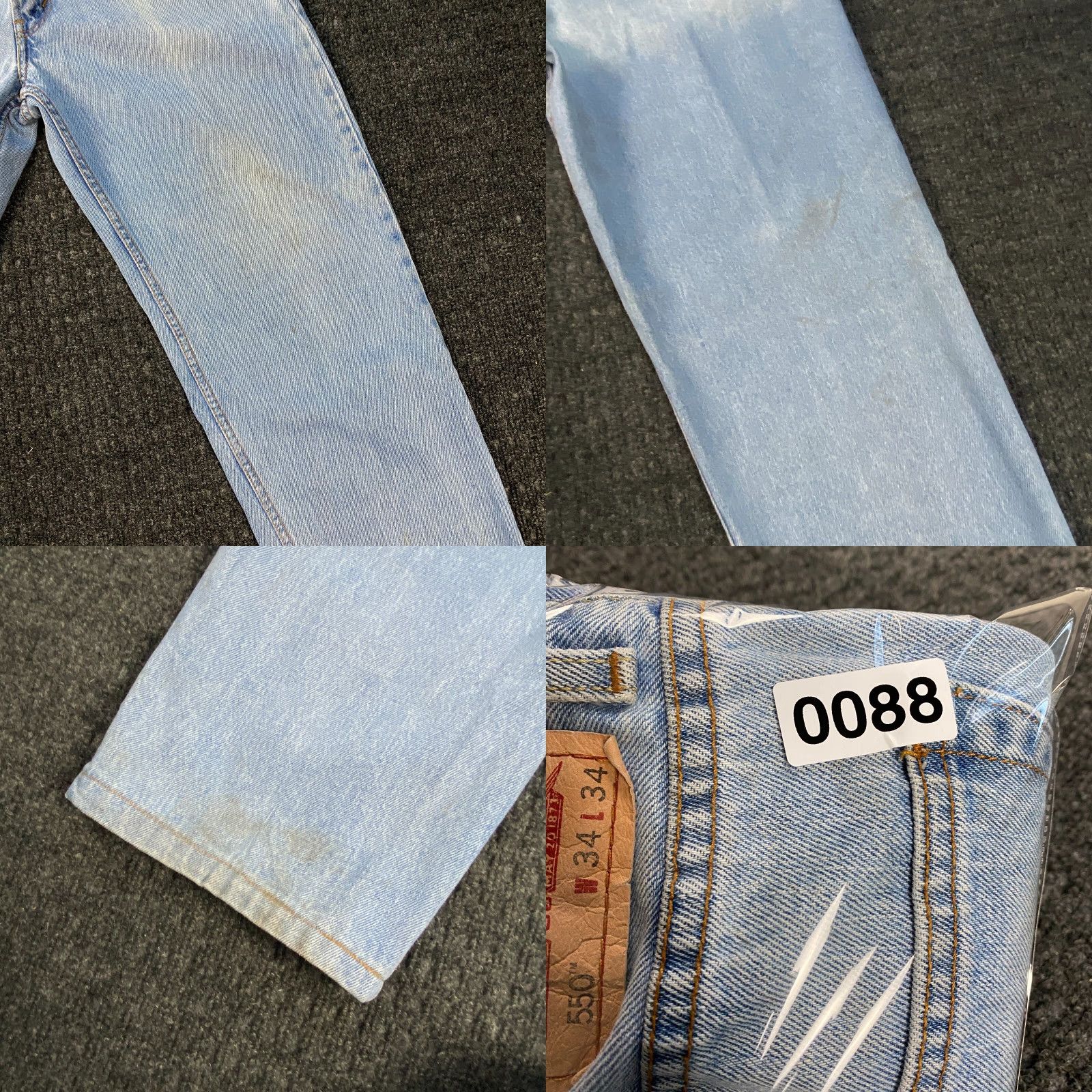 Levi's VINTAGE Levi’s 550 Jeans 34 x 29 Relaxed Light Wash Blue Denim Men Jeans 80s 90s Grunge Hip Hop Hipster Retro Band College Inseam 29 Waist 34 Mens Size US 34 / EU 50 - 9 Thumbnail