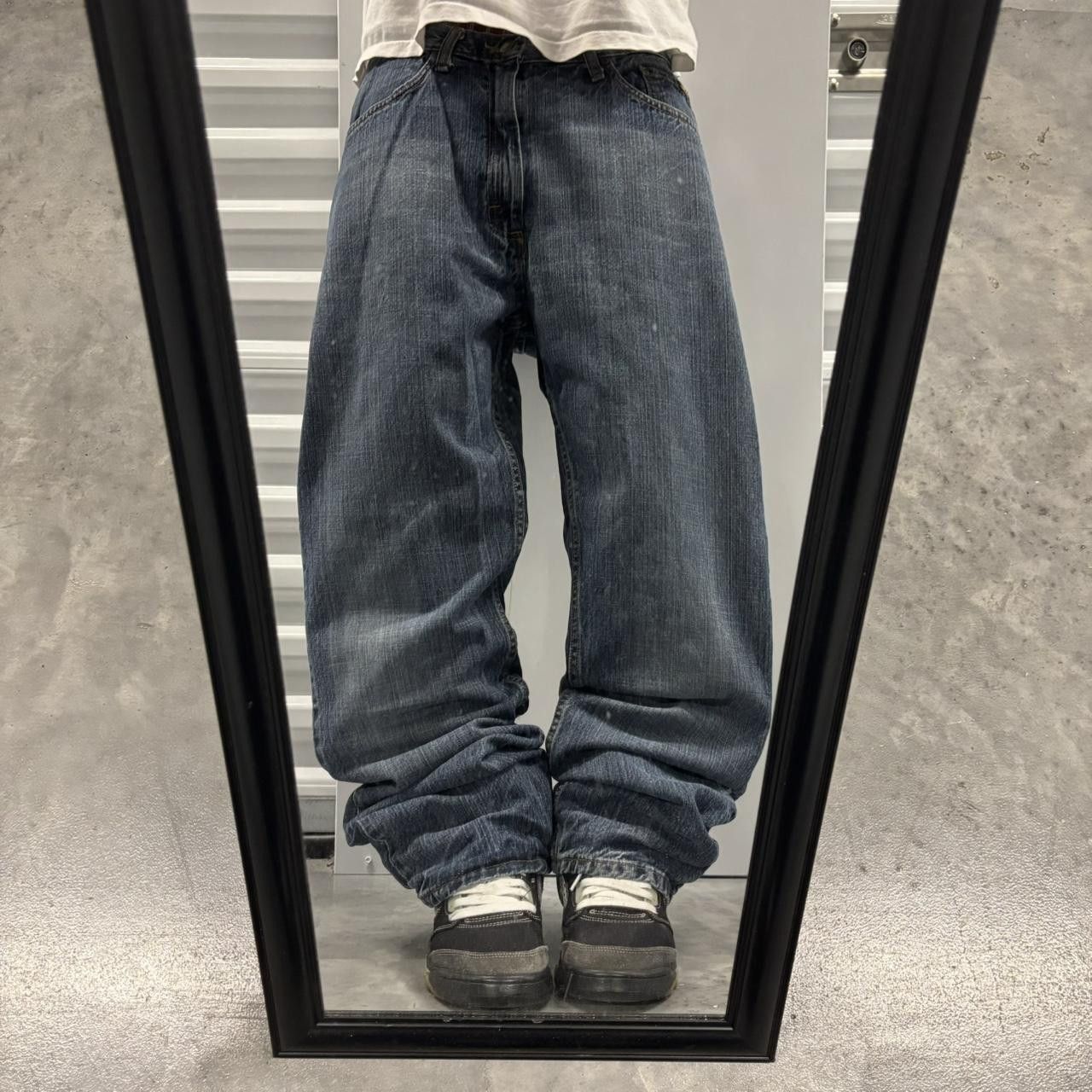 Japanese Brand × Vintage Crazy Vintage Y2K/2000s Grunge Dark Wash Skater Denim Jeans! Size US 36 / EU 52 - 1 Thumbnail
