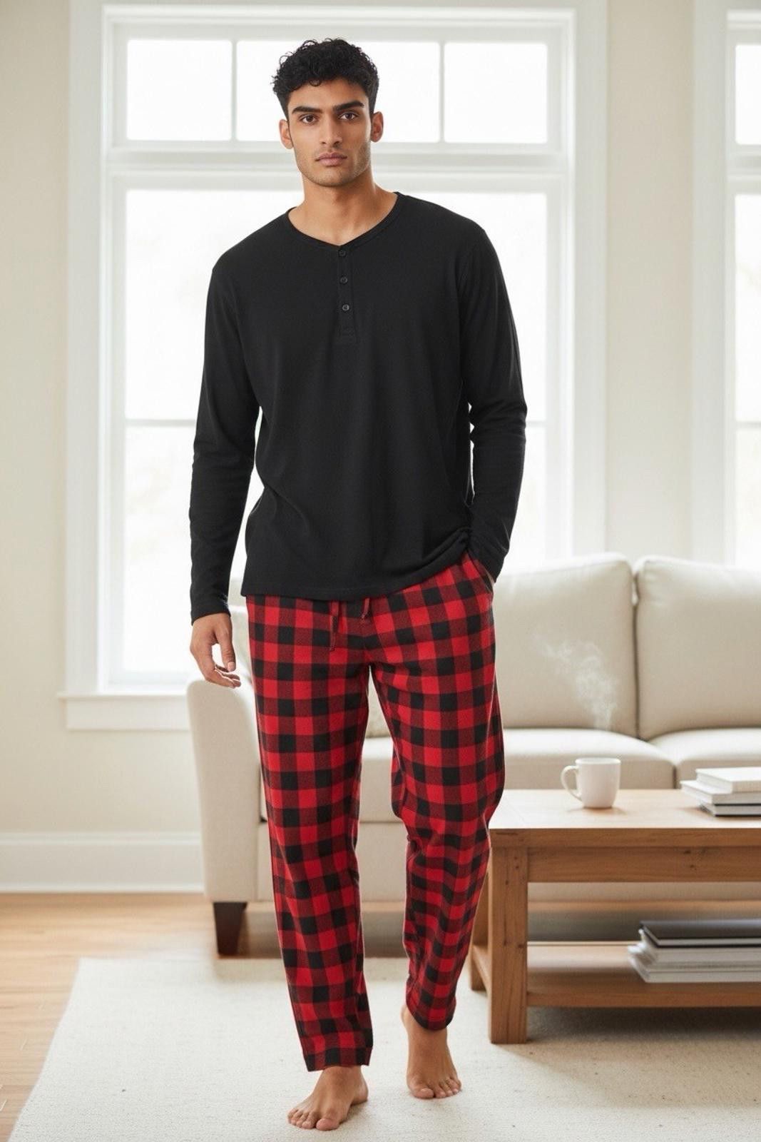 Other Sleep Hero Pajamas Set Mens 3XL Sleepwear NEW Black Red Size ONE SIZE - 4 Thumbnail