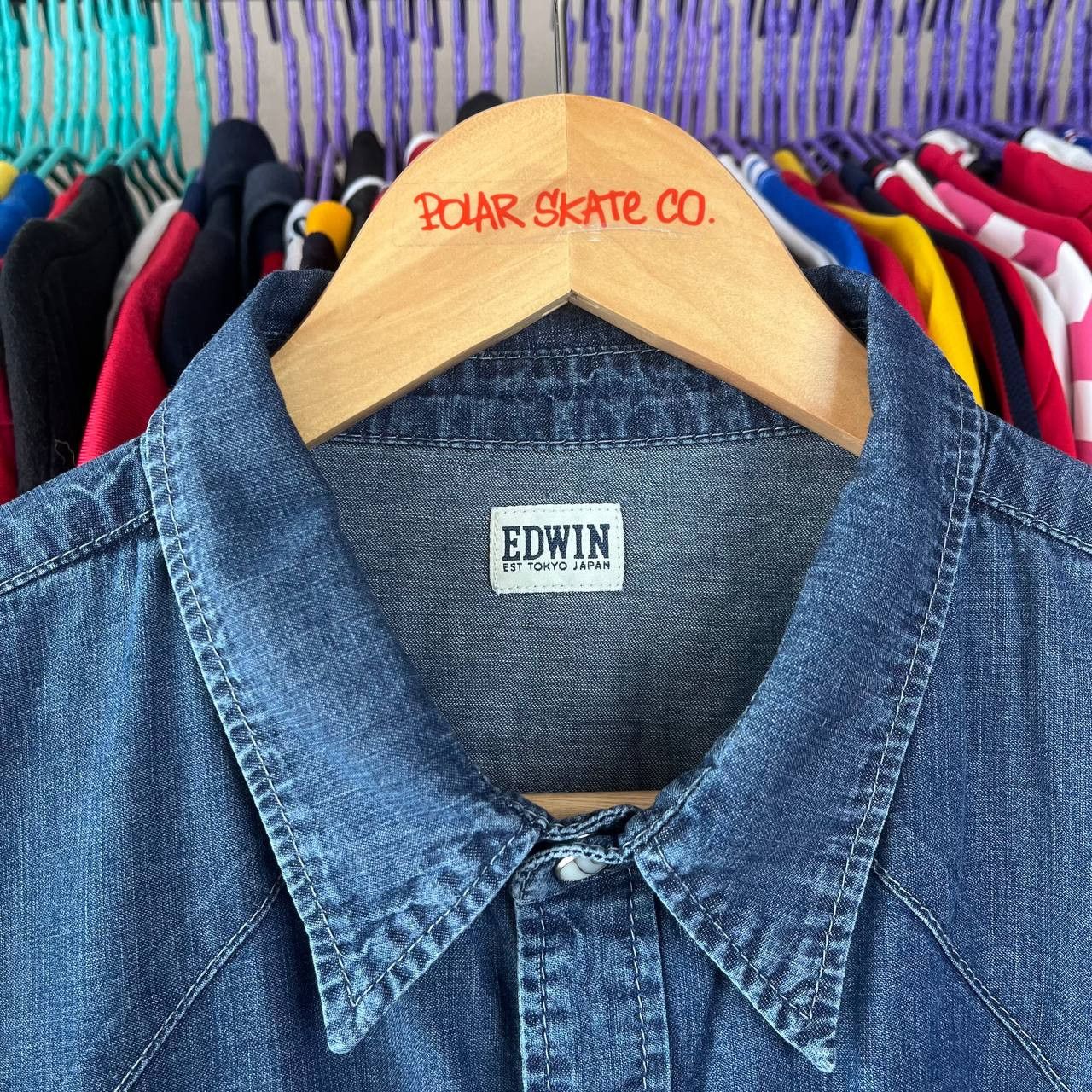 Edwin EDWIN Memphis Blue Denim Button Shirt Size L Size US L / EU 52-54 / 3 - 9 Thumbnail